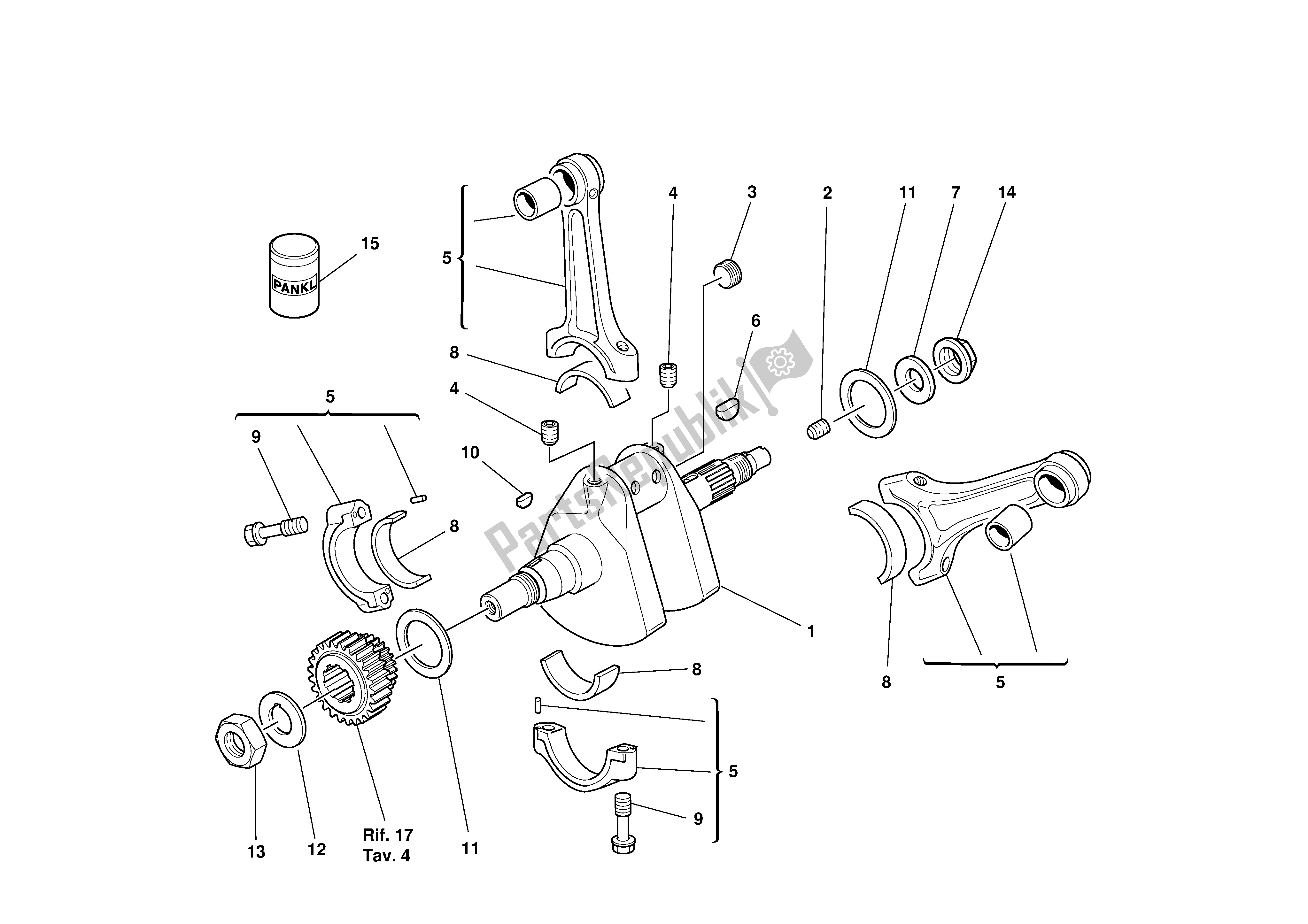 Tutte le parti per il Albero A Gomiti del Ducati 748R 2001