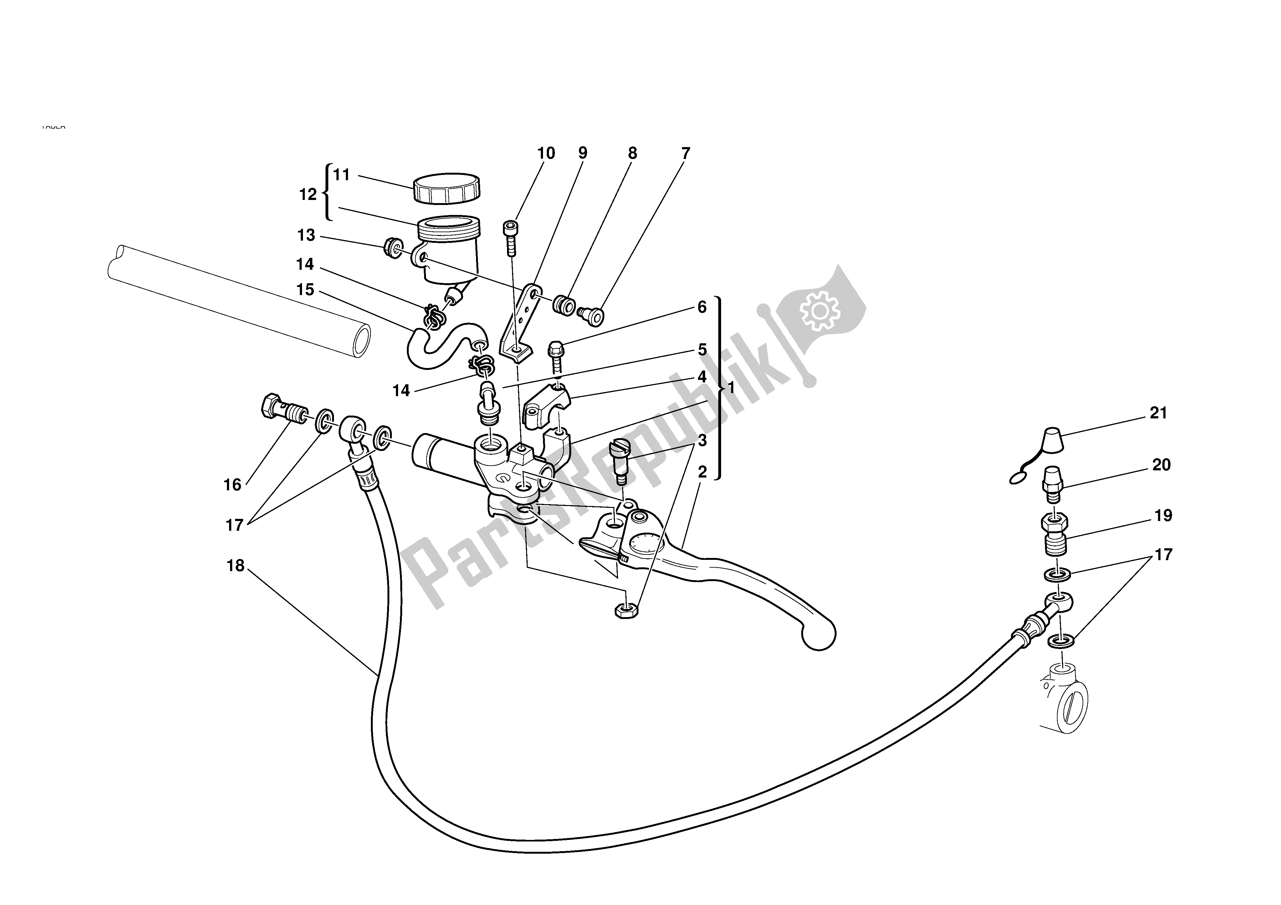 Todas las partes para Control De Embrague de Ducati 996R 2001