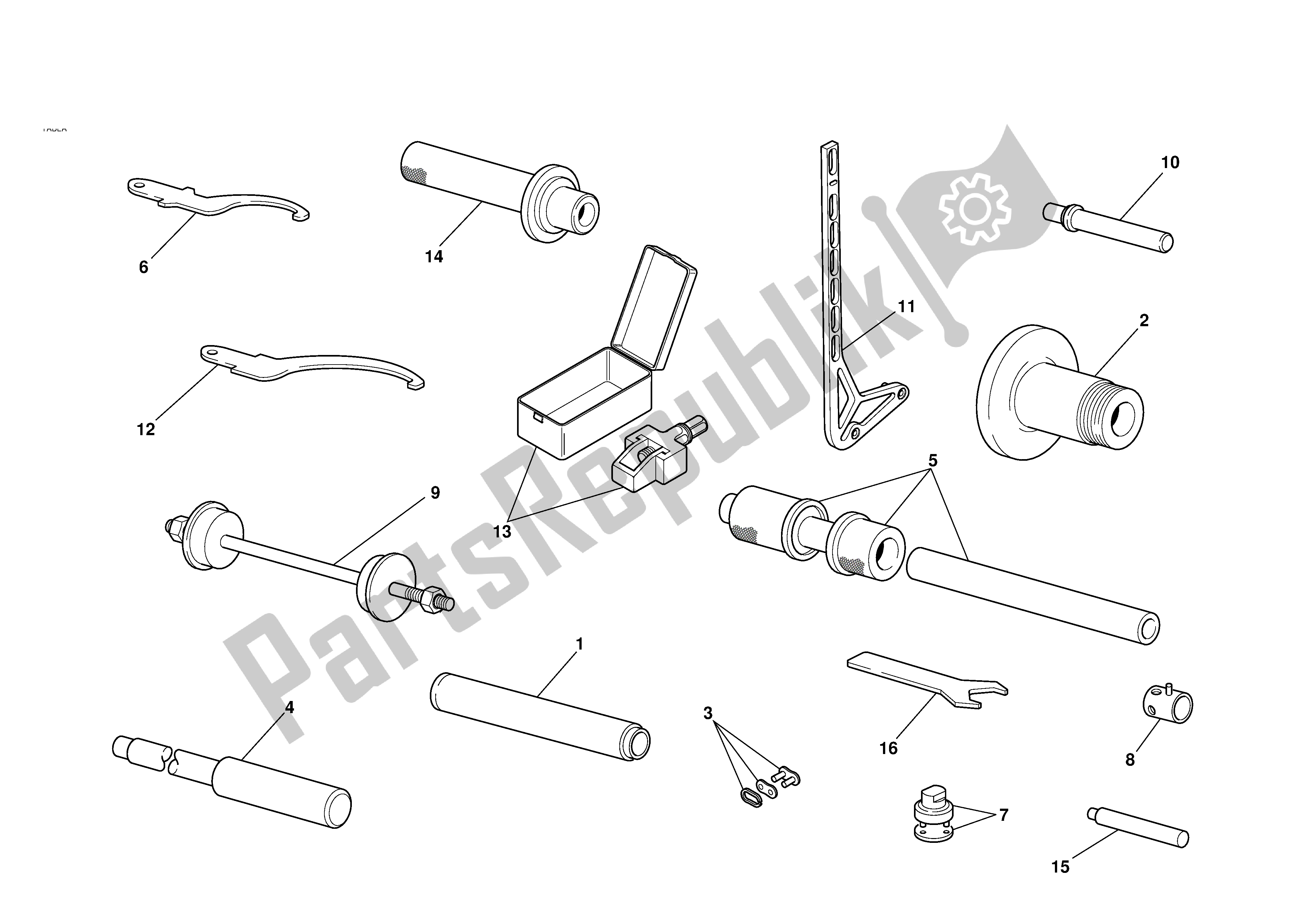 Todas las partes para Taller Herramientas Especiales de Ducati 996R 2001