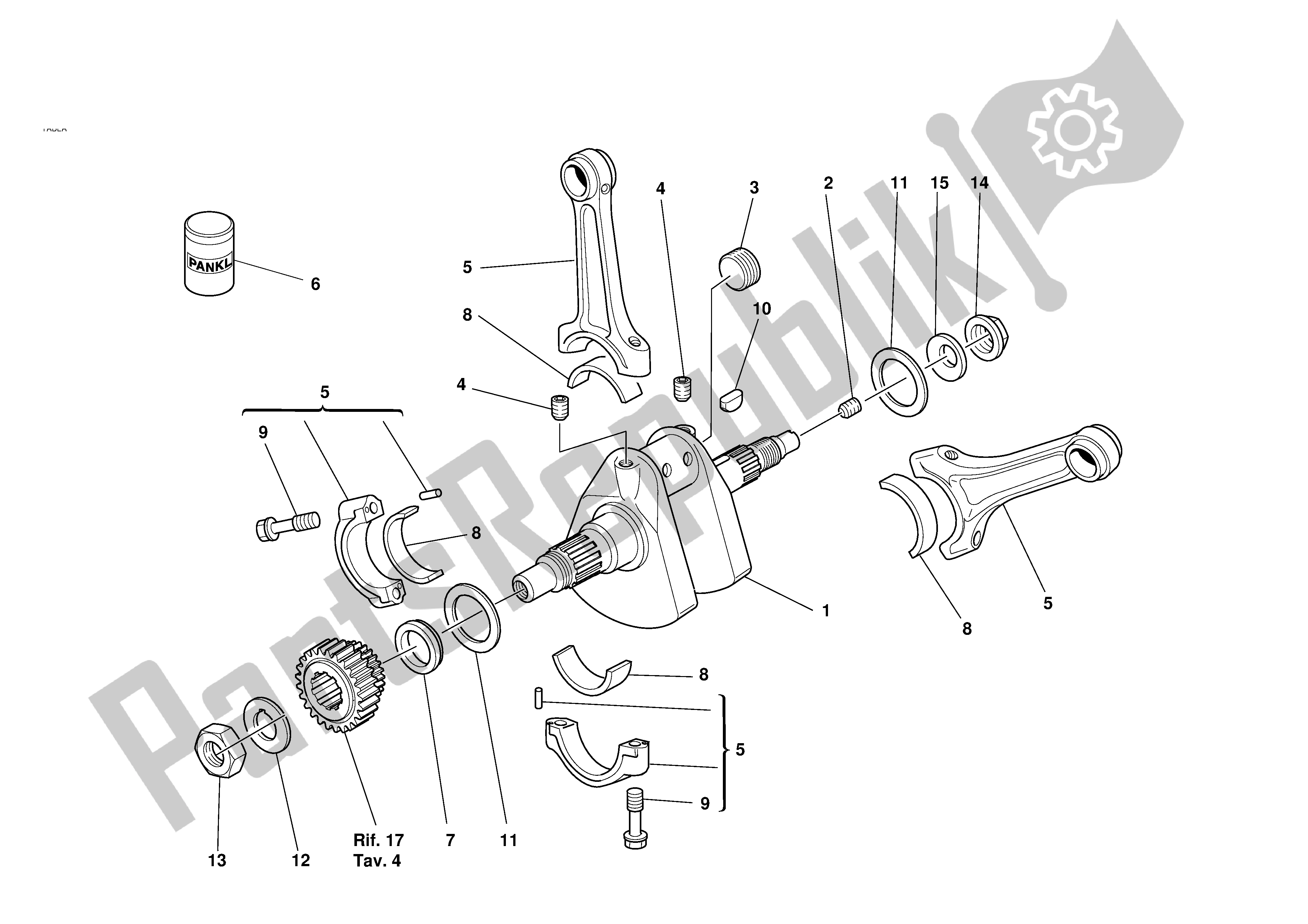 Todas las partes para Cigüeñal de Ducati 996R 2001