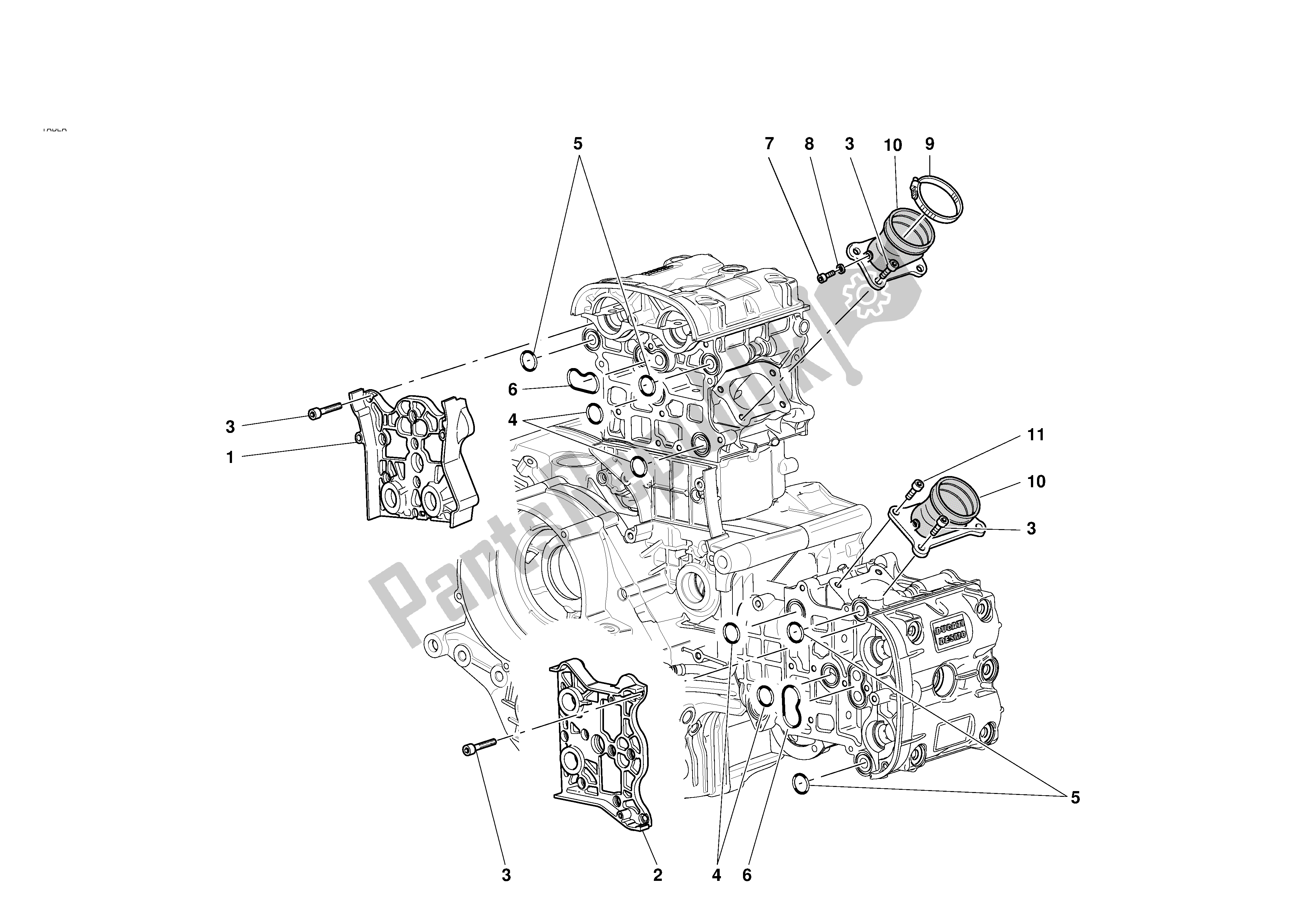 Tutte le parti per il Collezionisti E Copricapo del Ducati 996R 2001