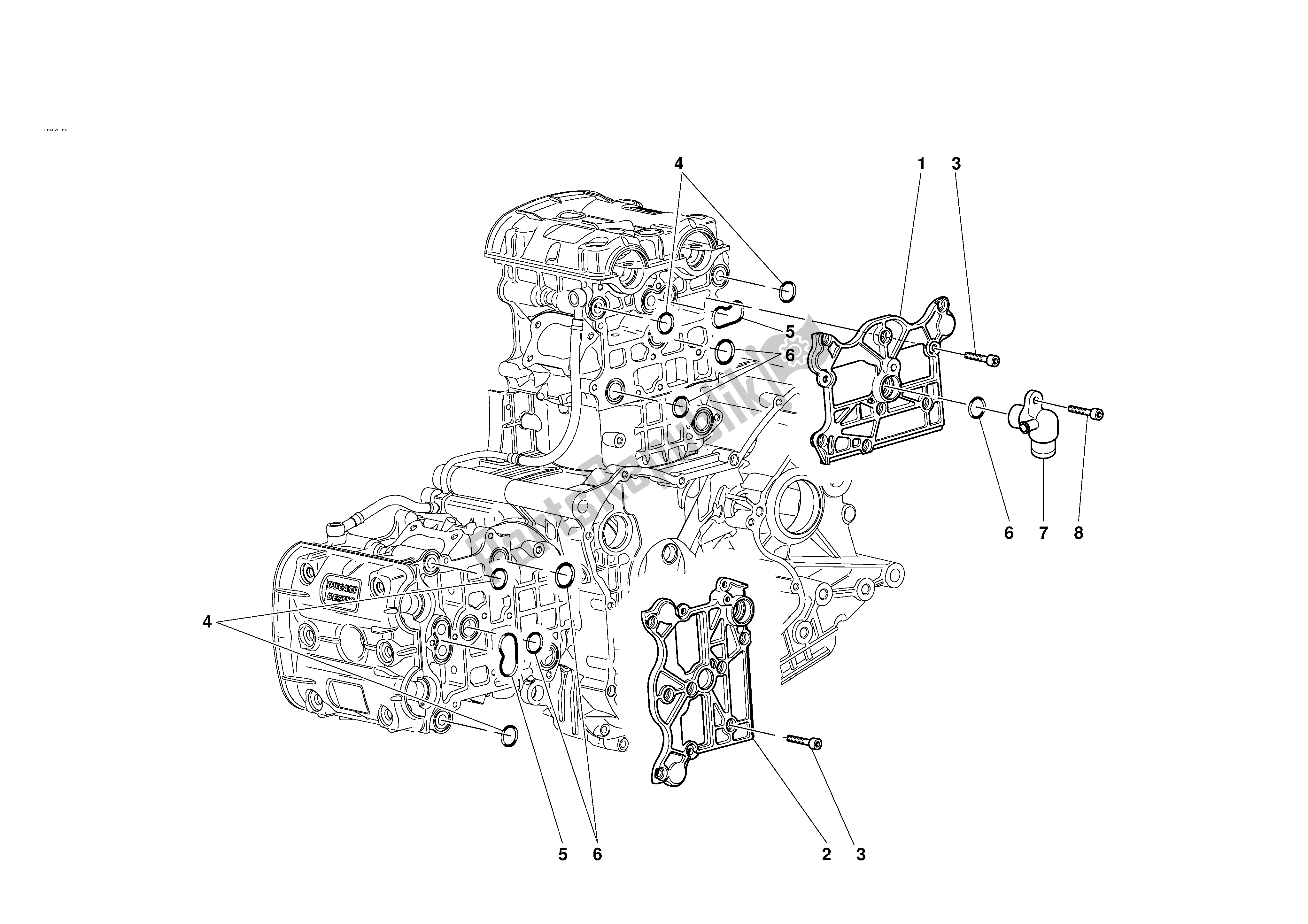 Todas las partes para Cubre La Cabeza de Ducati 996R 2001