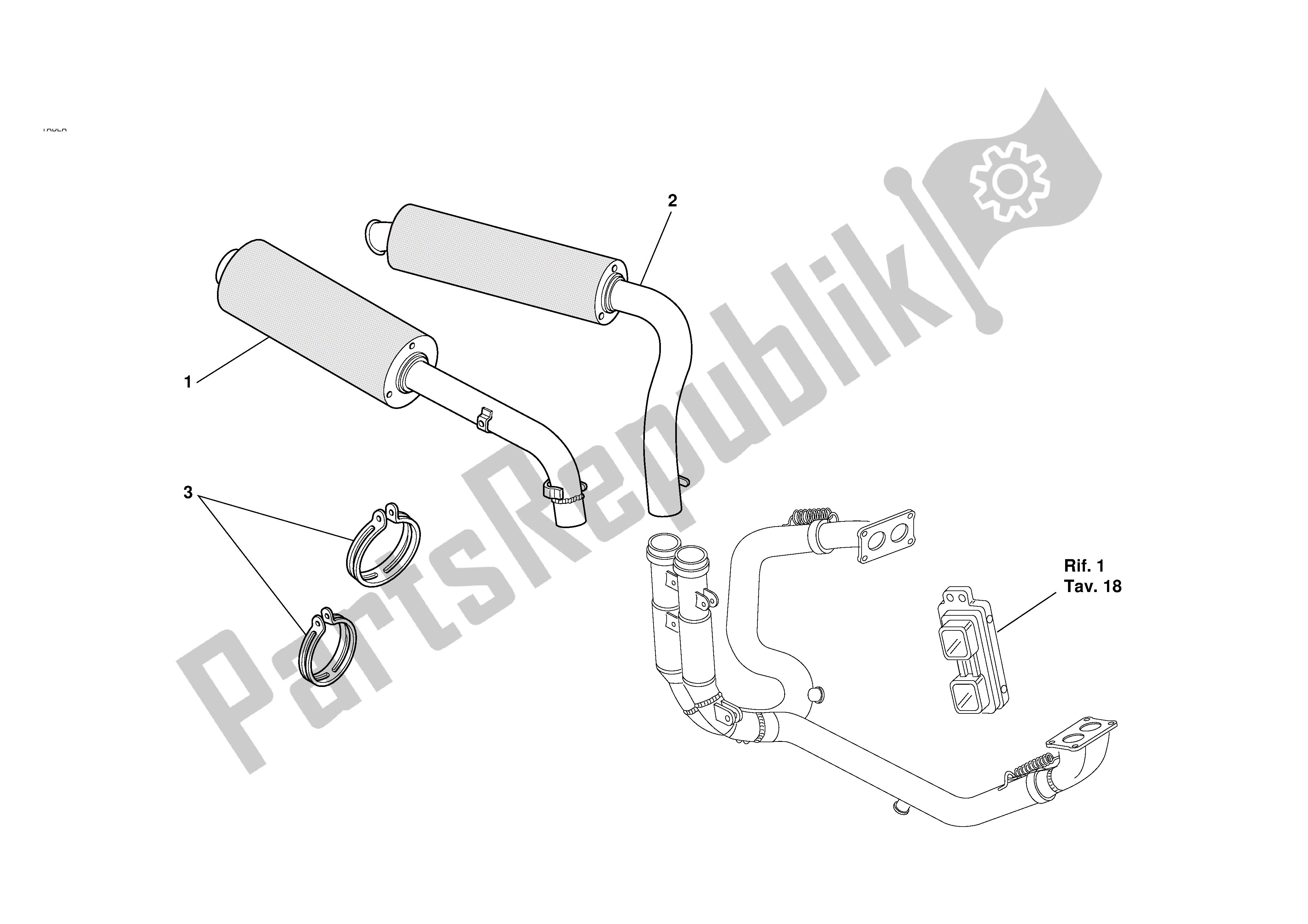 Tutte le parti per il Sistema Di Scarico Del Carbonio del Ducati 996R 2001