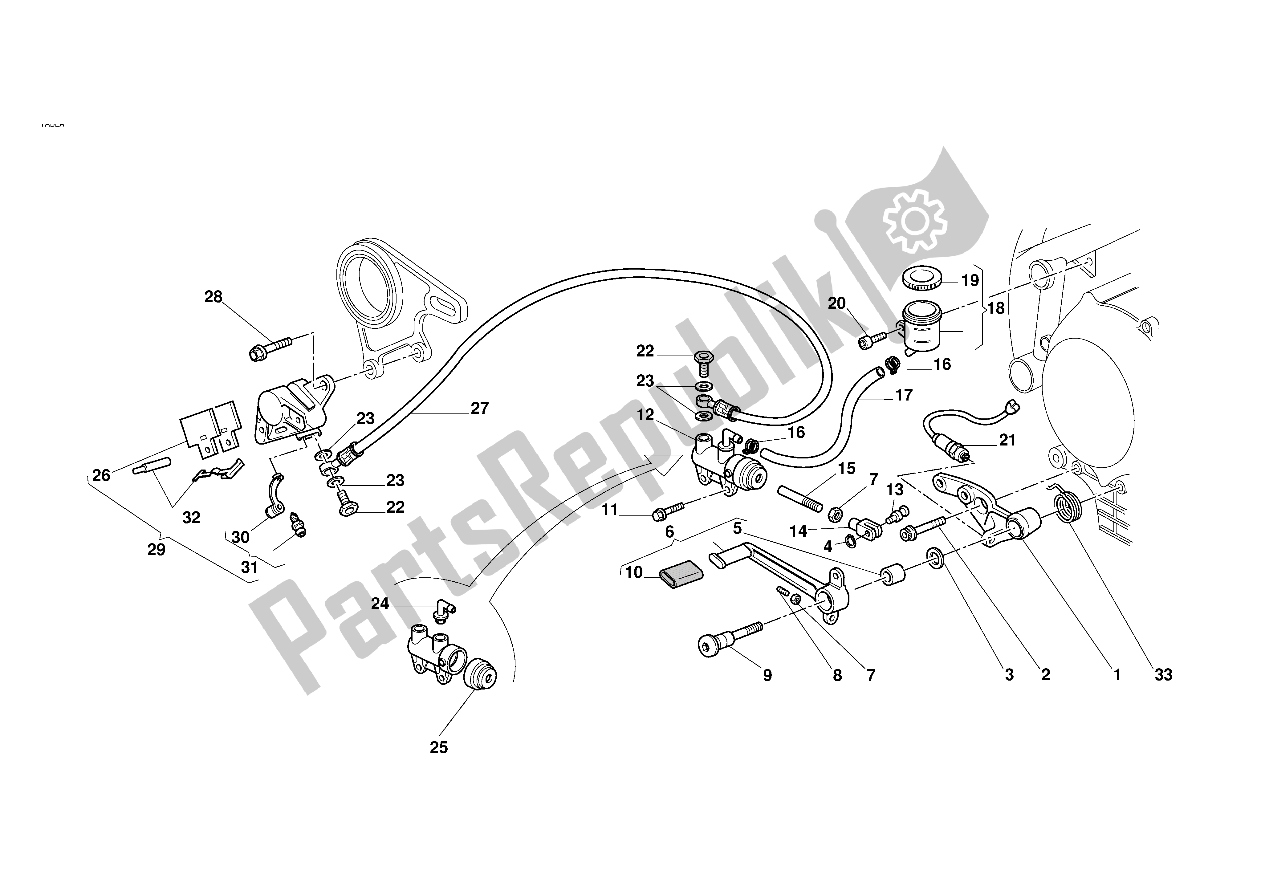 Tutte le parti per il Freno Idraulico Posteriore del Ducati 996S Biposto 2001