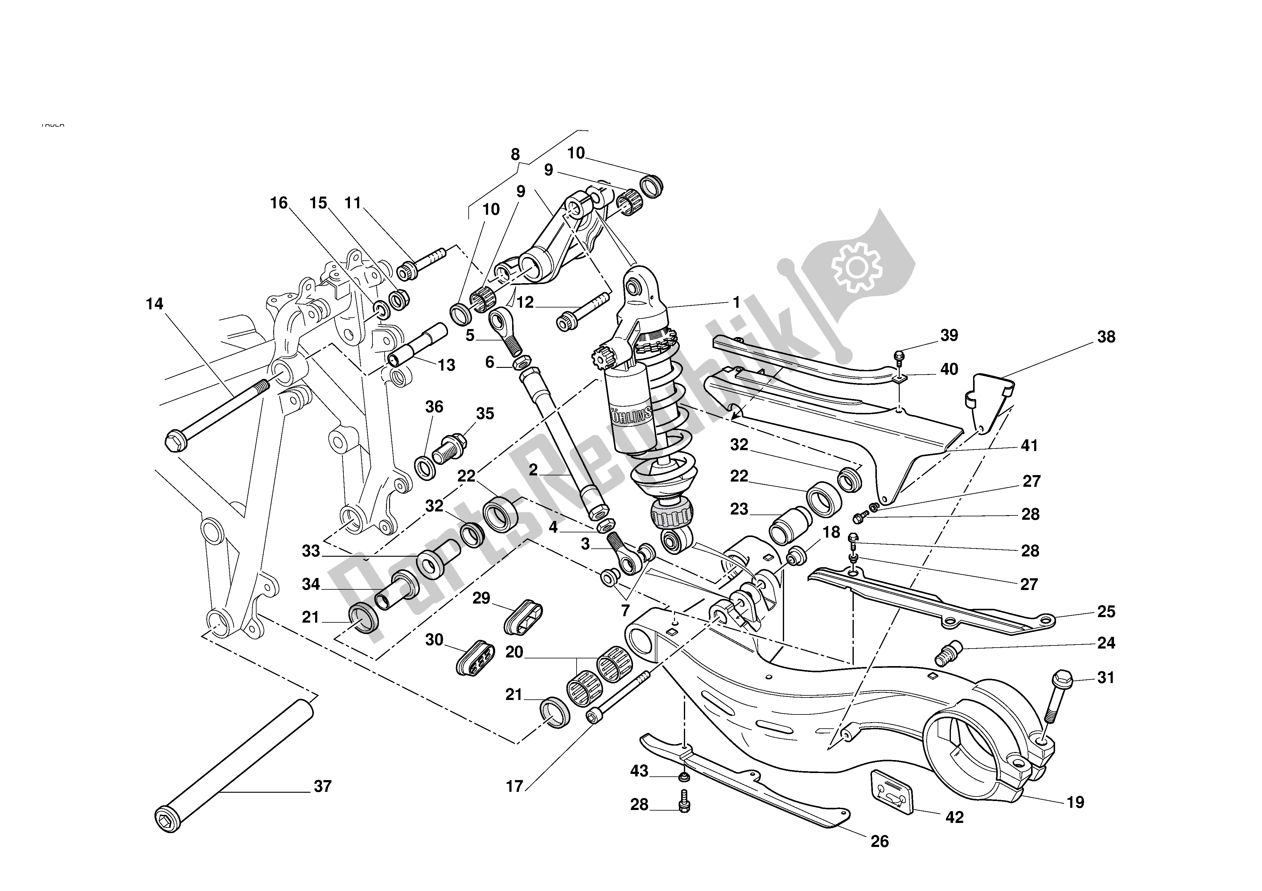 Tutte le parti per il Sospensione Posteriore del Ducati 996S Biposto 2001