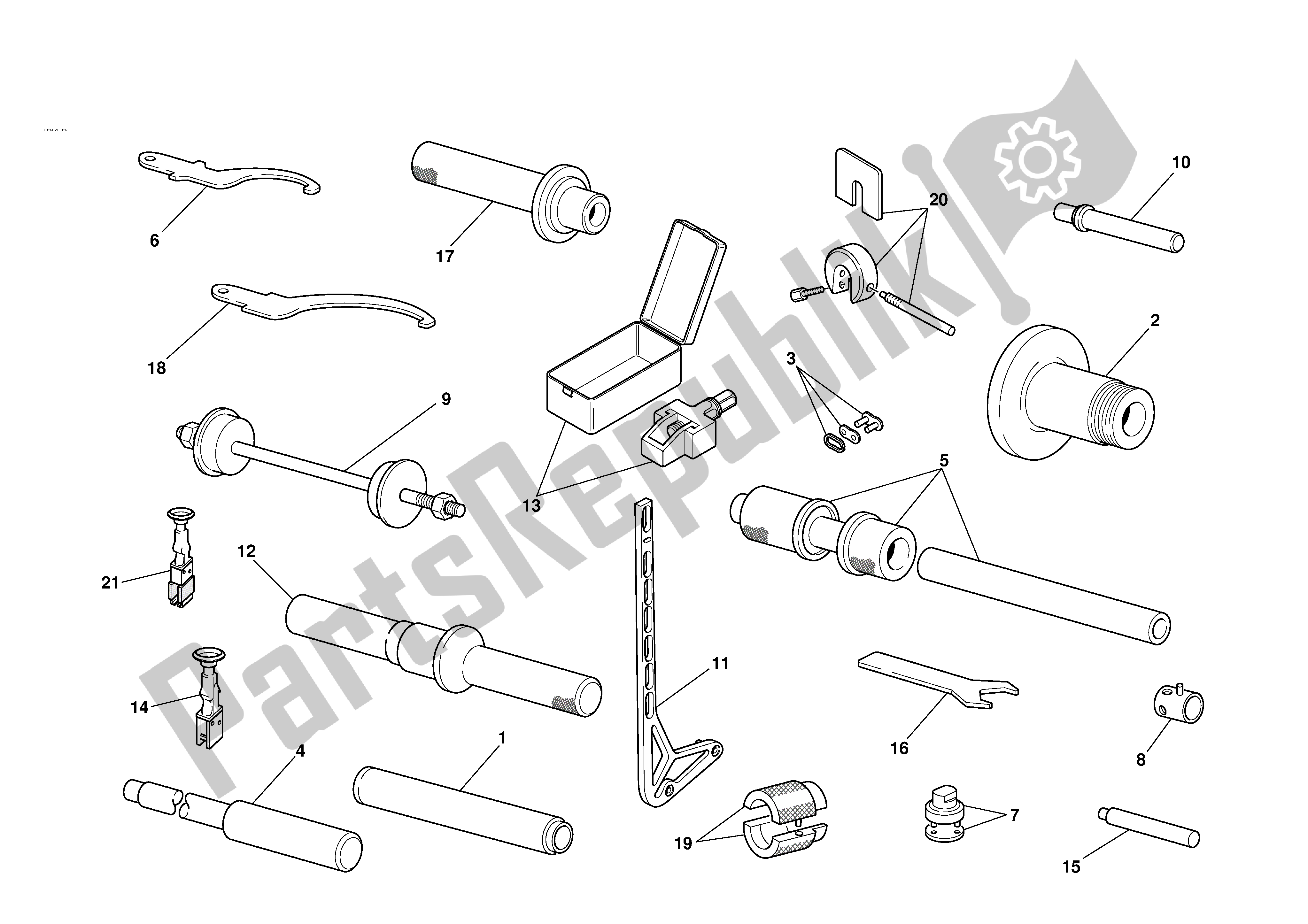 Todas las partes para Taller Herramientas Especiales de Ducati 996S Biposto 2001