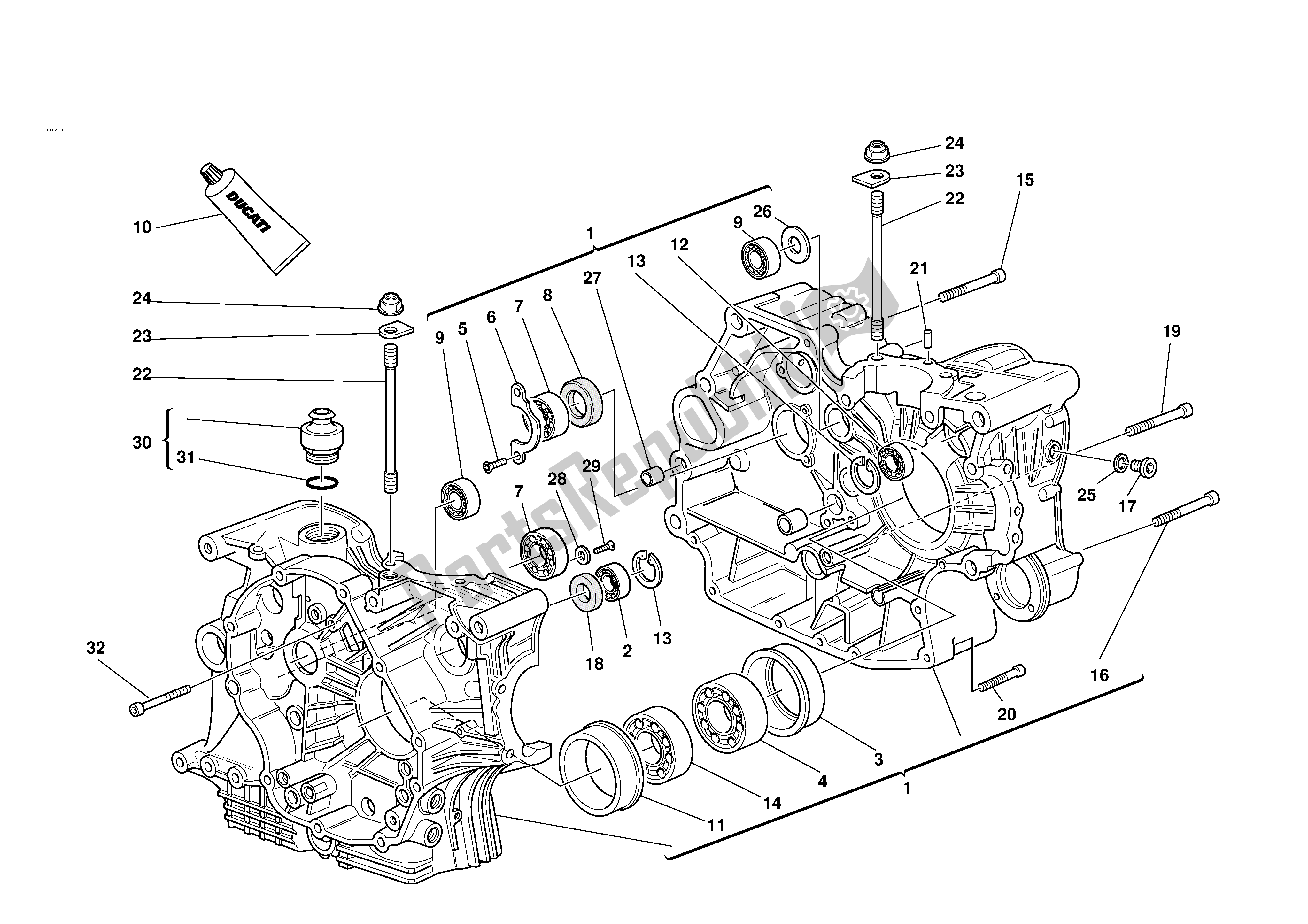 Todas las partes para Medio Cárter de Ducati 996S Biposto 2001