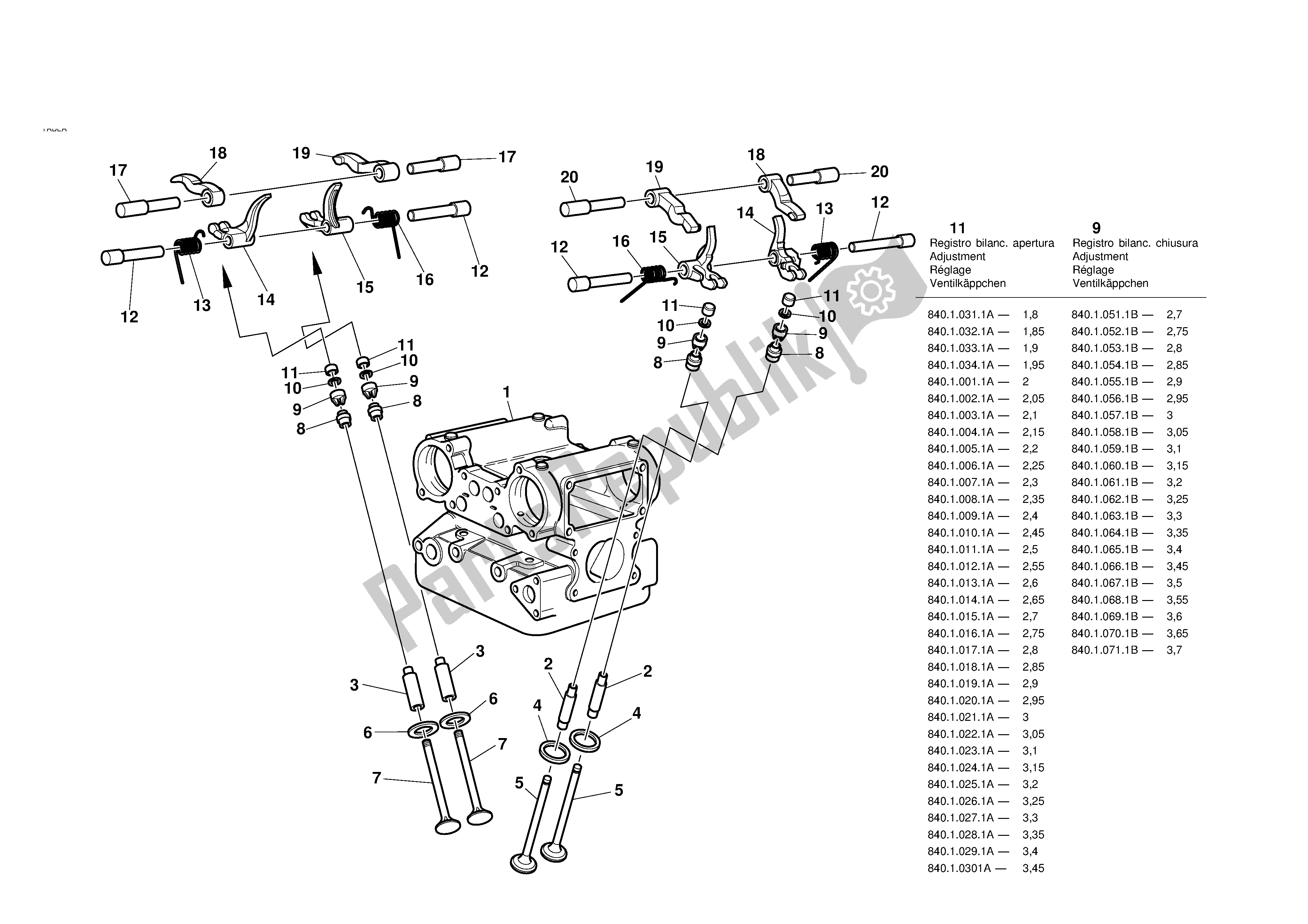 Tutte le parti per il Testa: Tempismo del Ducati 996S Biposto 2001