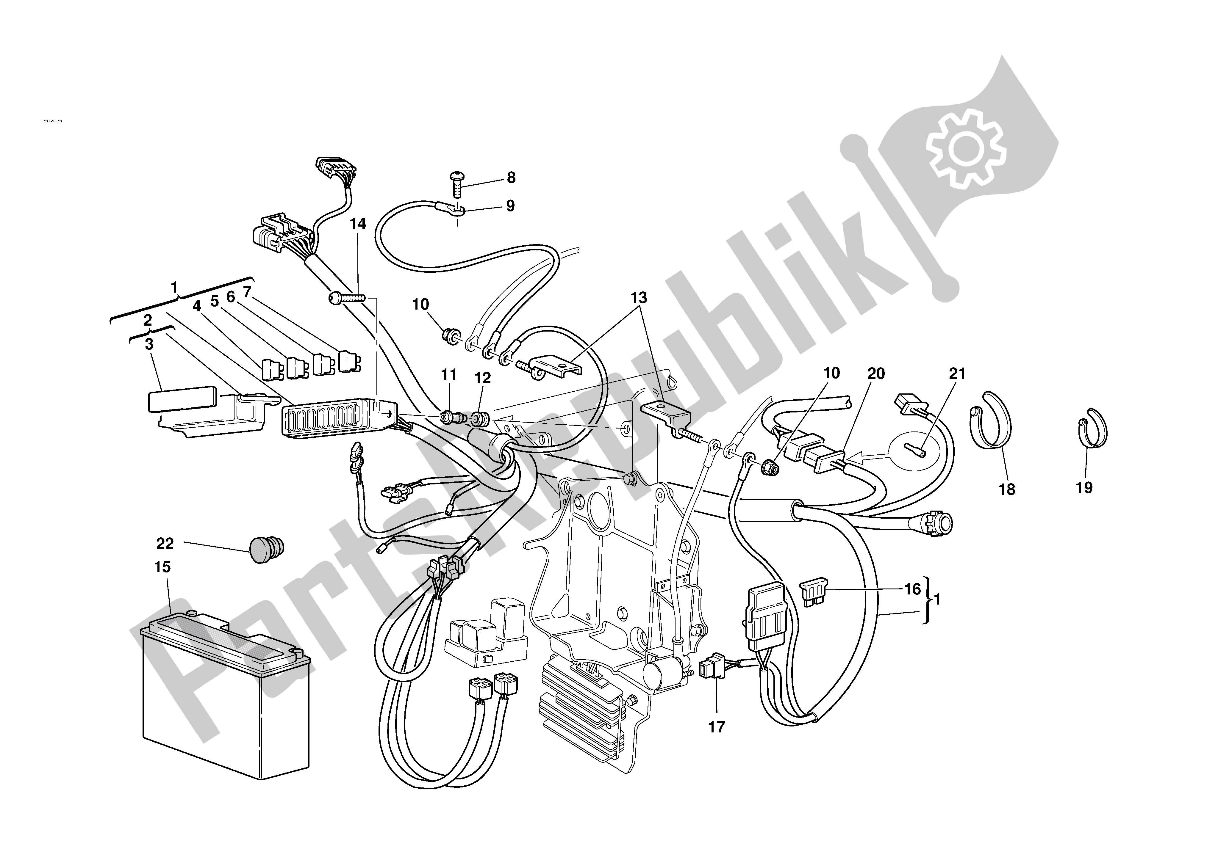 Tutte le parti per il Sistema Elettrico del Ducati 996S Biposto 2001