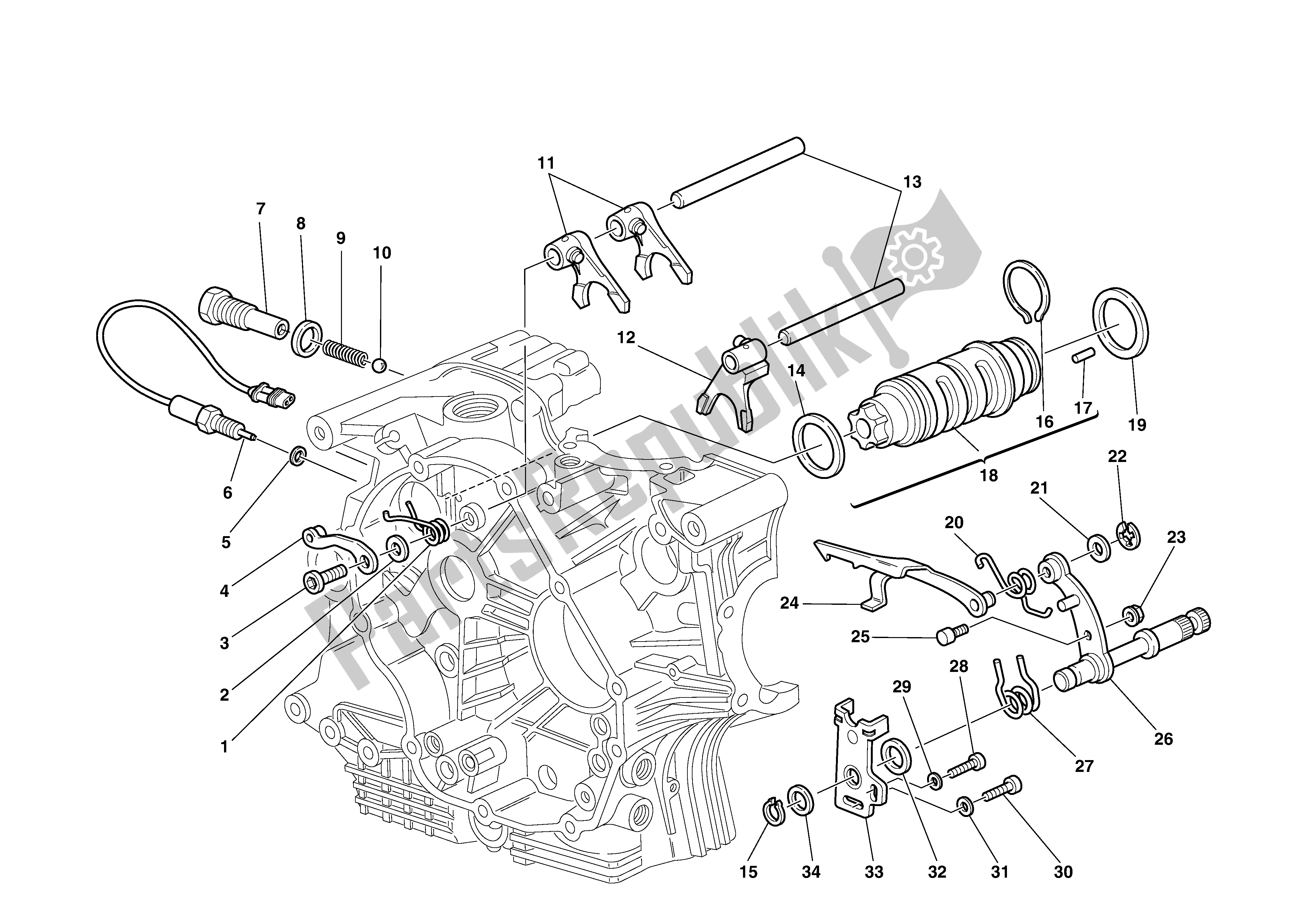 Tutte le parti per il Gearchange del Ducati Sporttouring 916 2001