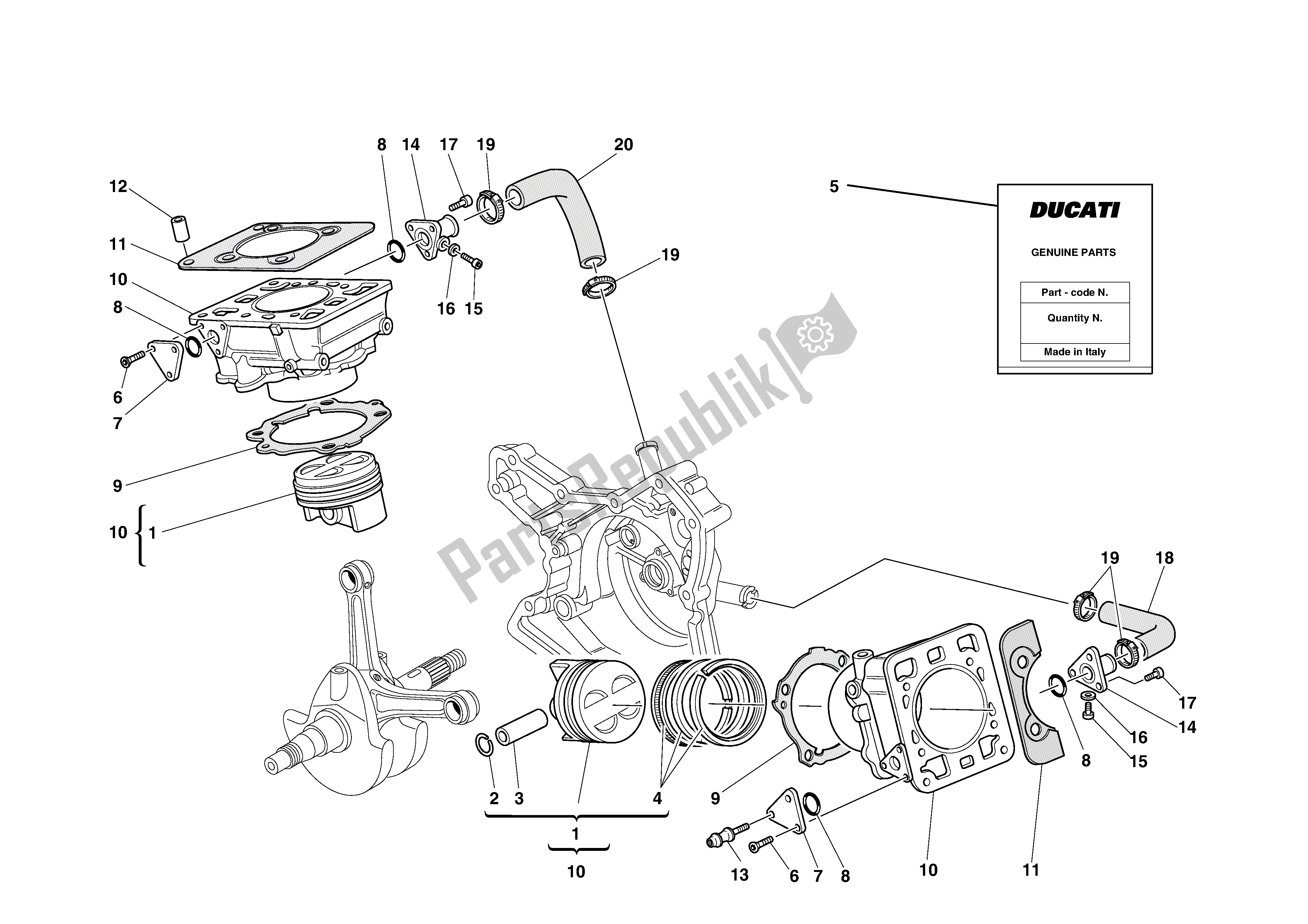 Tutte le parti per il Cilindri - Pistoni del Ducati Sporttouring 916 2001