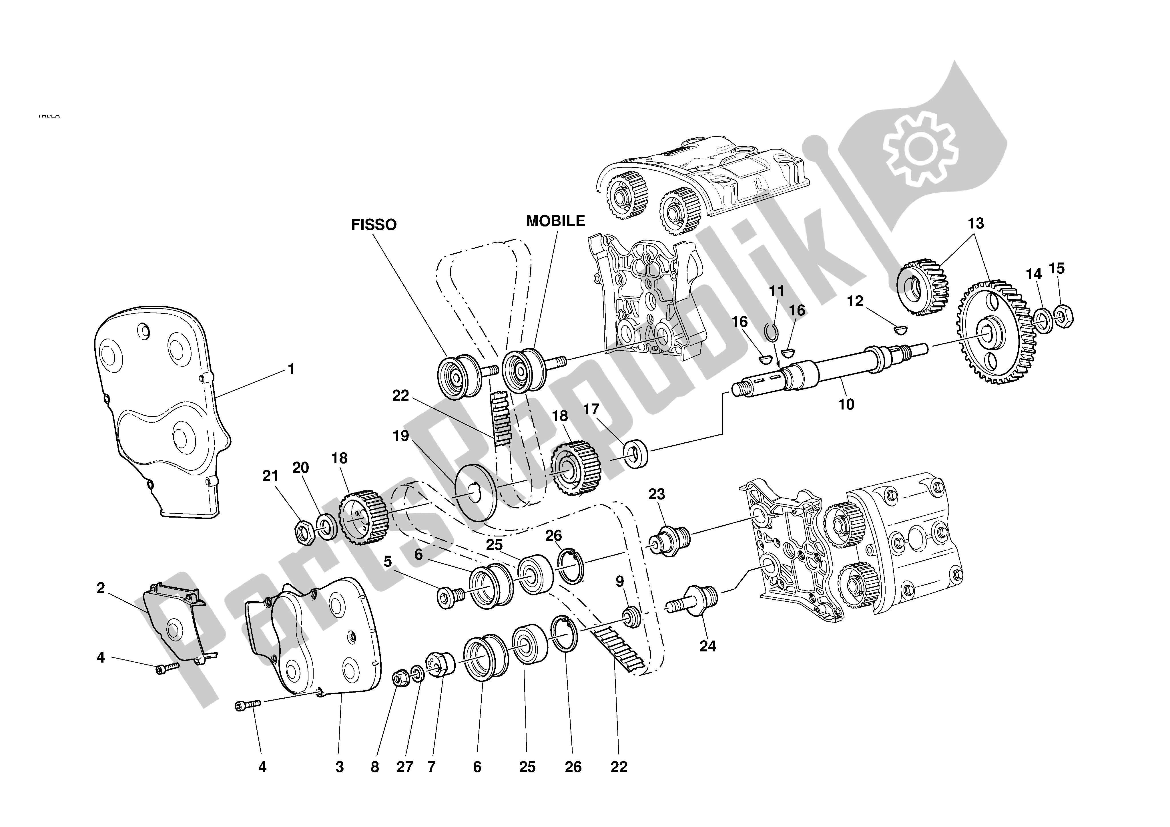 Todas las partes para Sincronización de Ducati 998R 2002