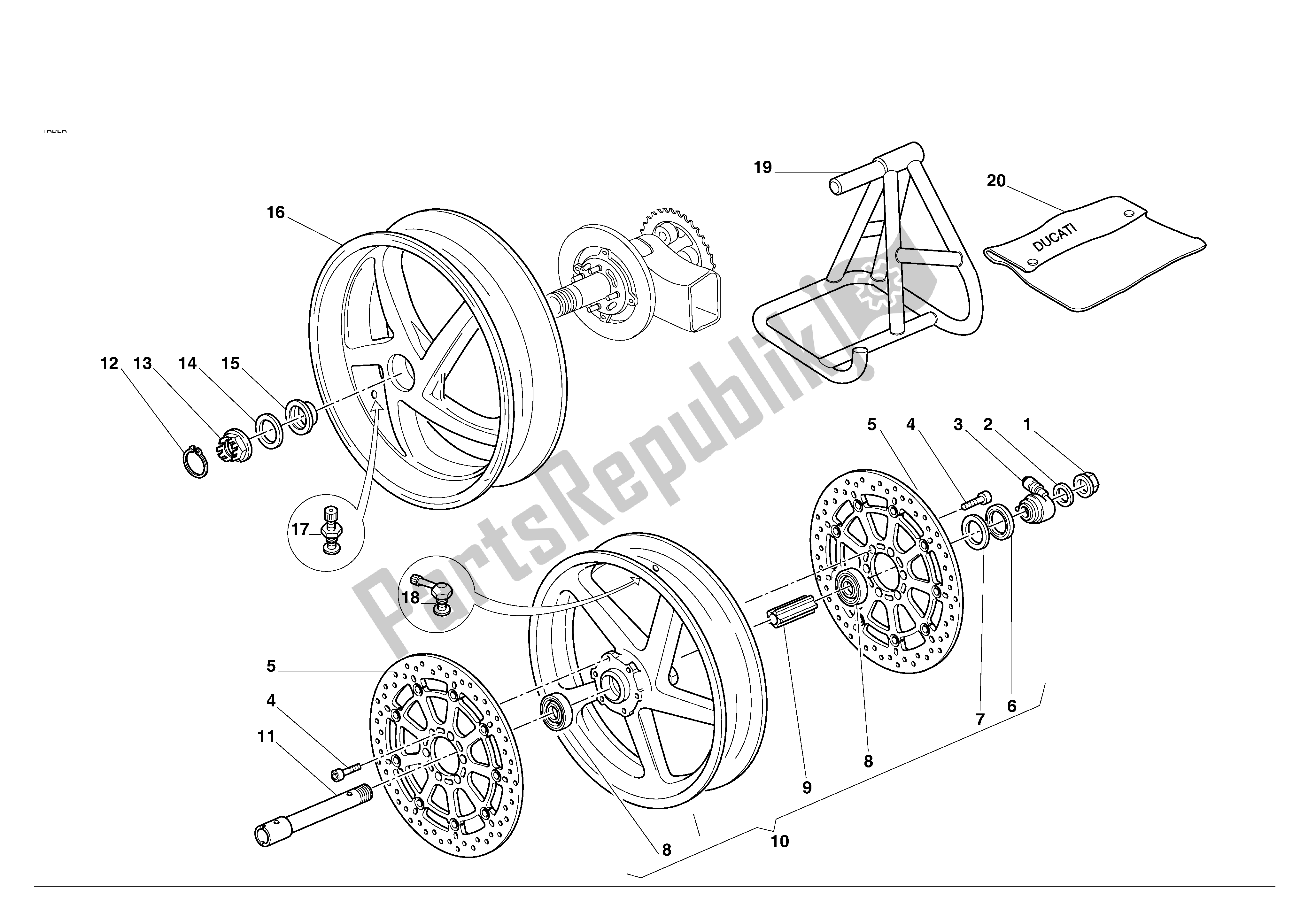 Todas las partes para Ruedas Delanteras Y Traseras de Ducati 998S 2002