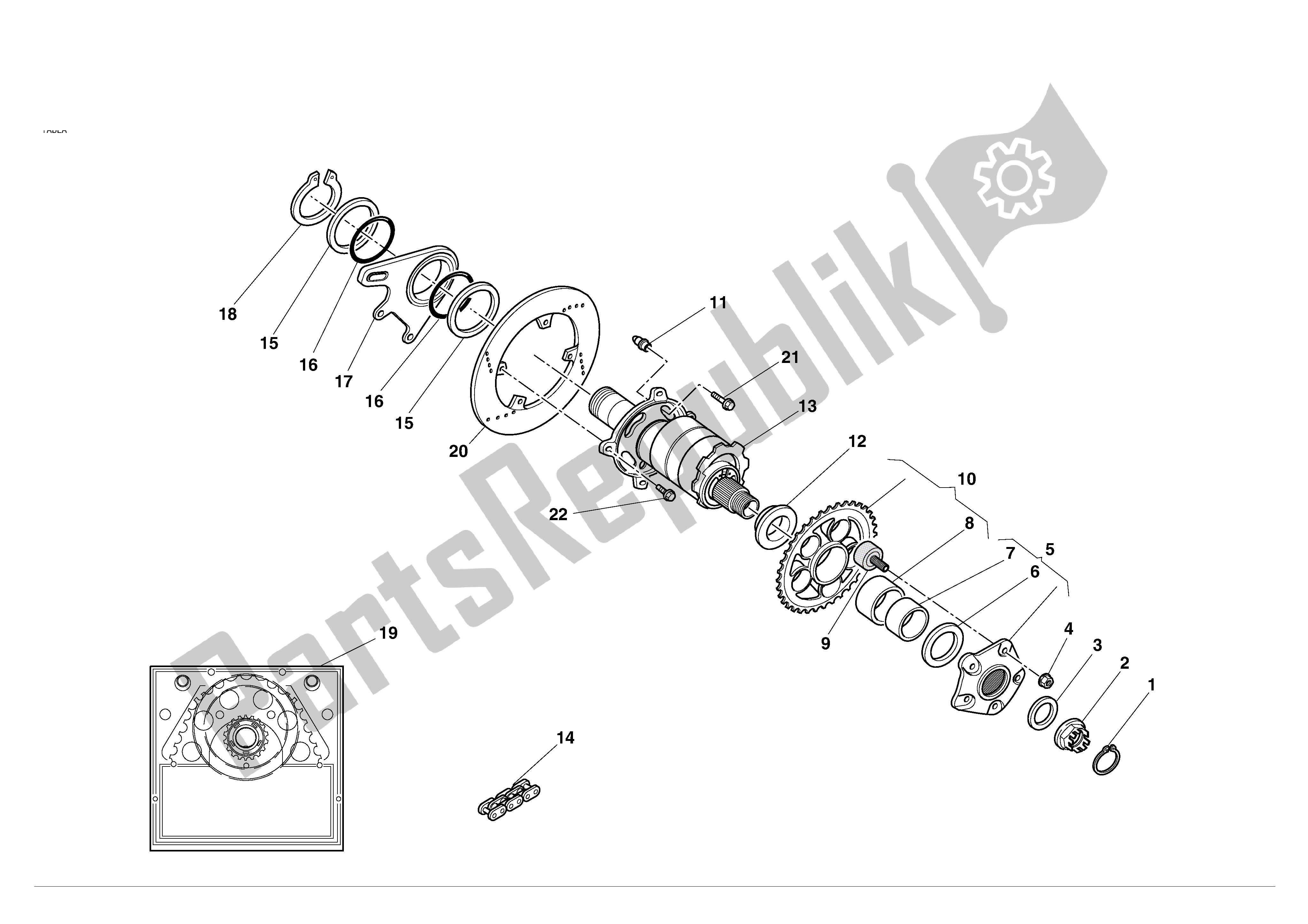 Todas las partes para Pasador De La Rueda Trasera de Ducati 998S 2002