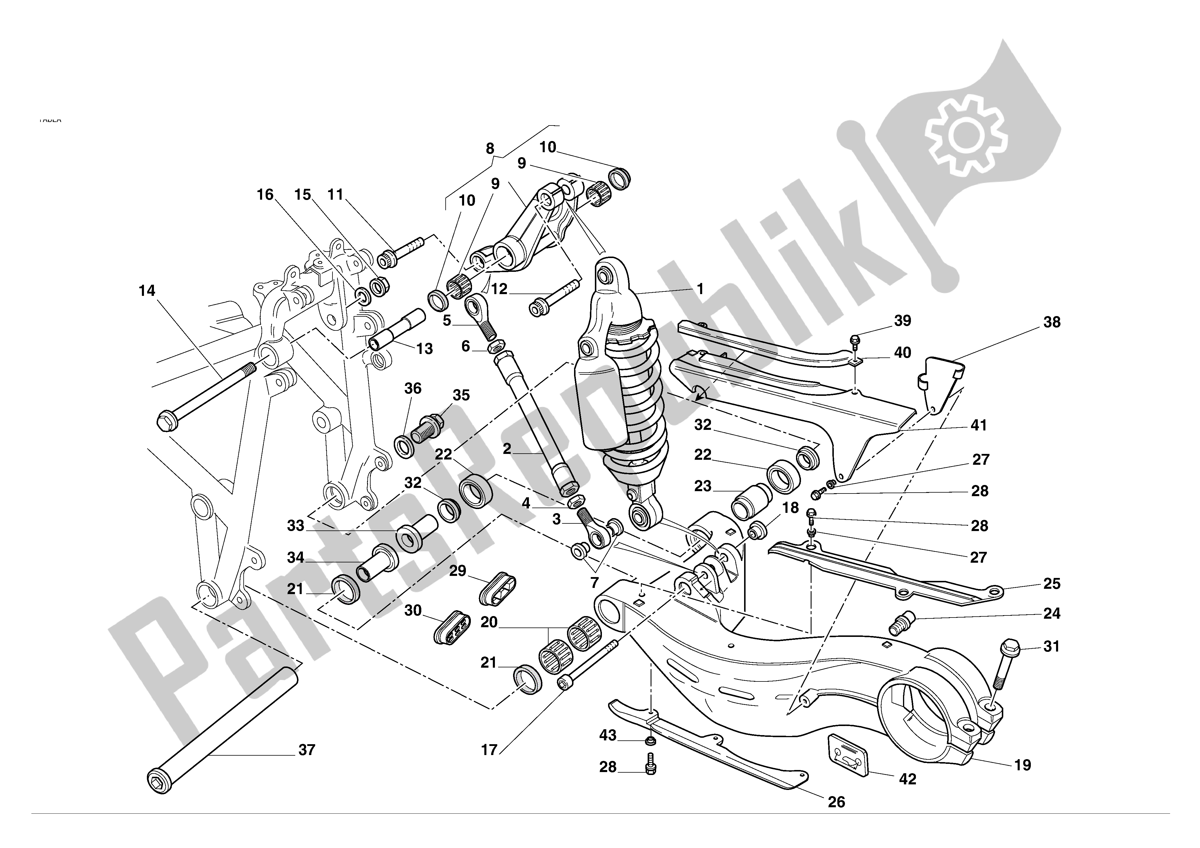 Todas las partes para Suspensión Trasera de Ducati 998S 2002