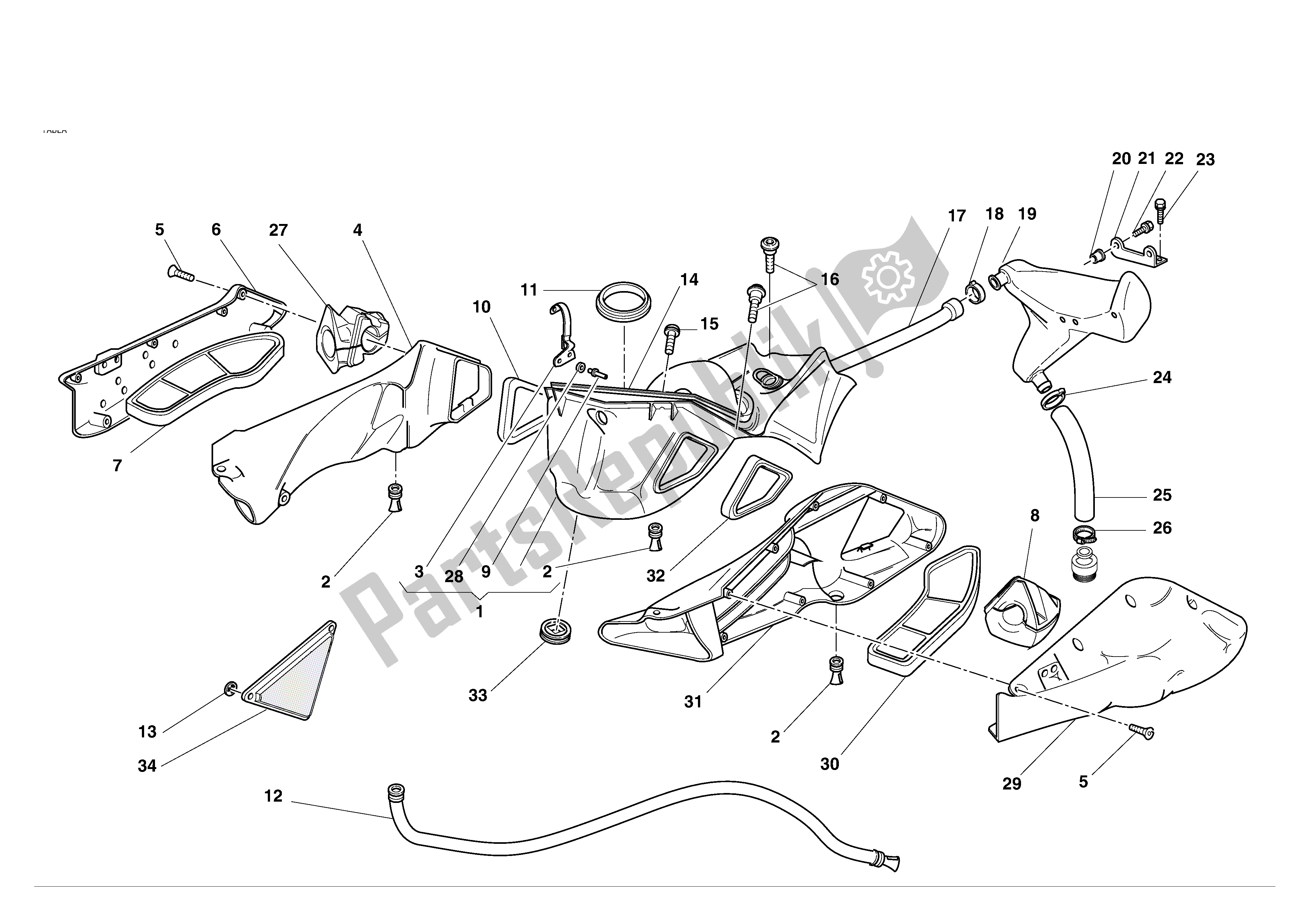 Toutes les pièces pour le évent D'air à Induction D'huile du Ducati 998S 2002