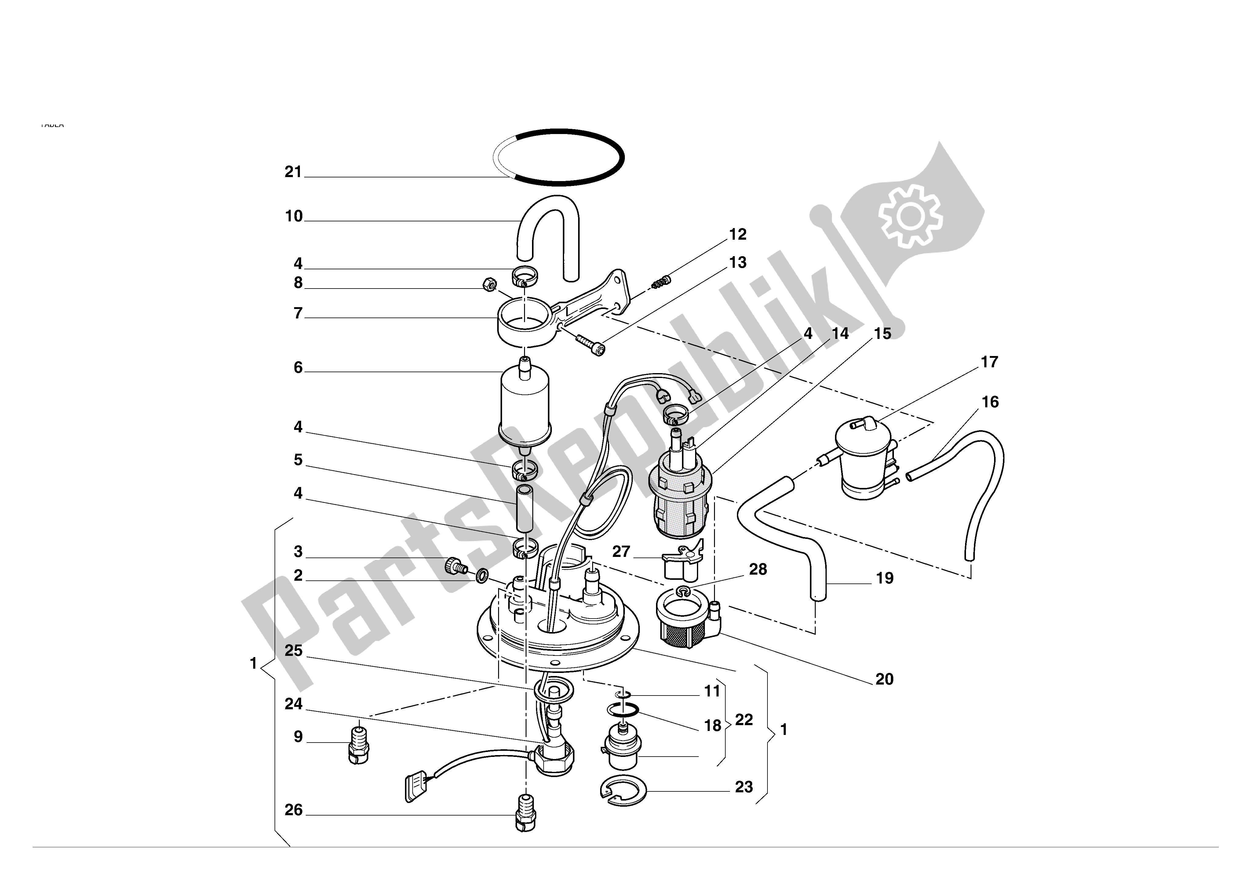 Todas las partes para Sistema De Combustible de Ducati 998S 2002