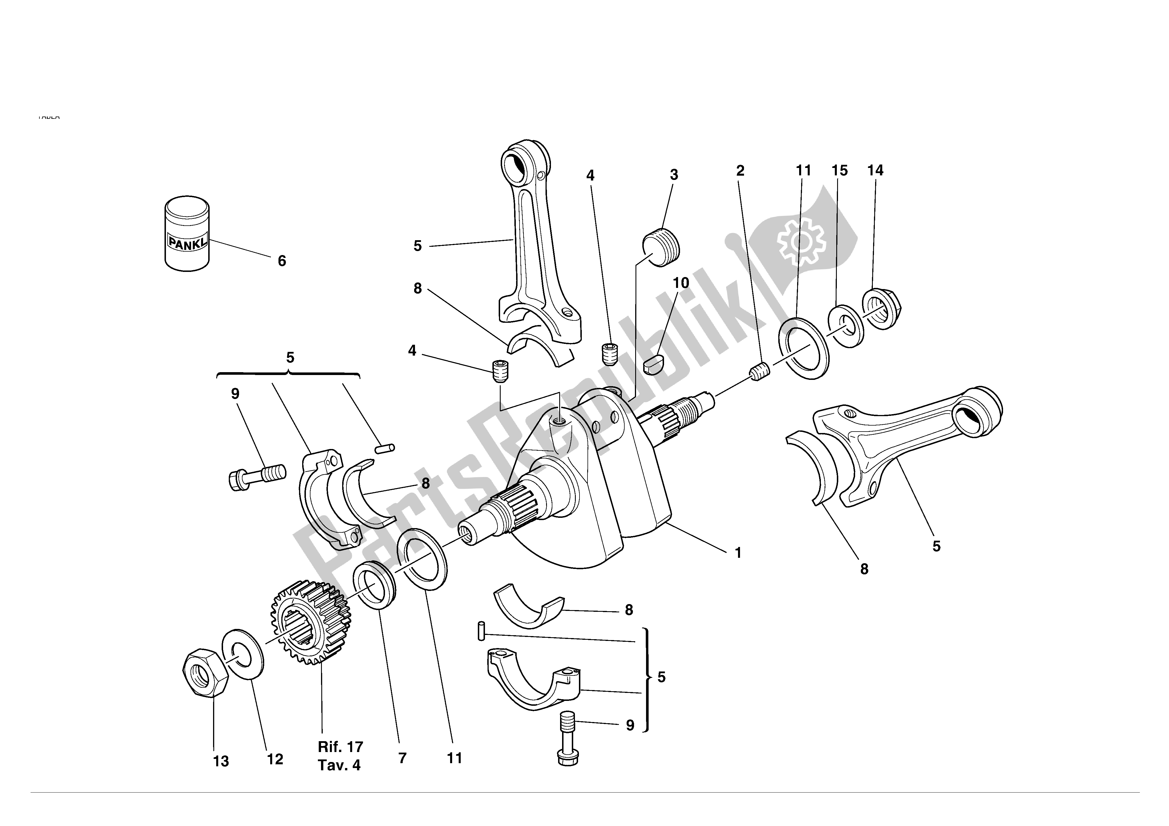 Tutte le parti per il Albero A Gomiti del Ducati 998S 2002