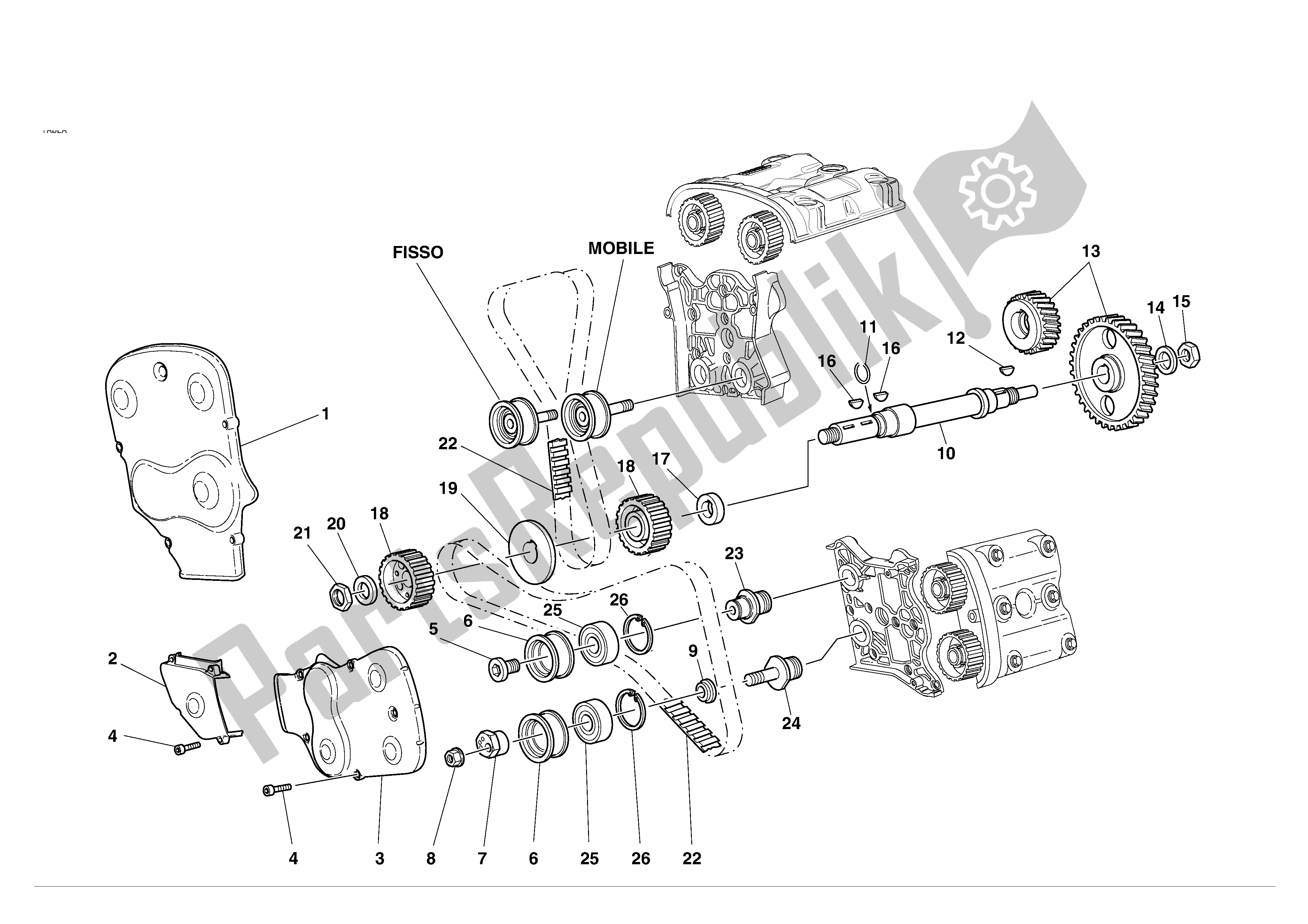 Todas las partes para Sincronización de Ducati 998S 2002