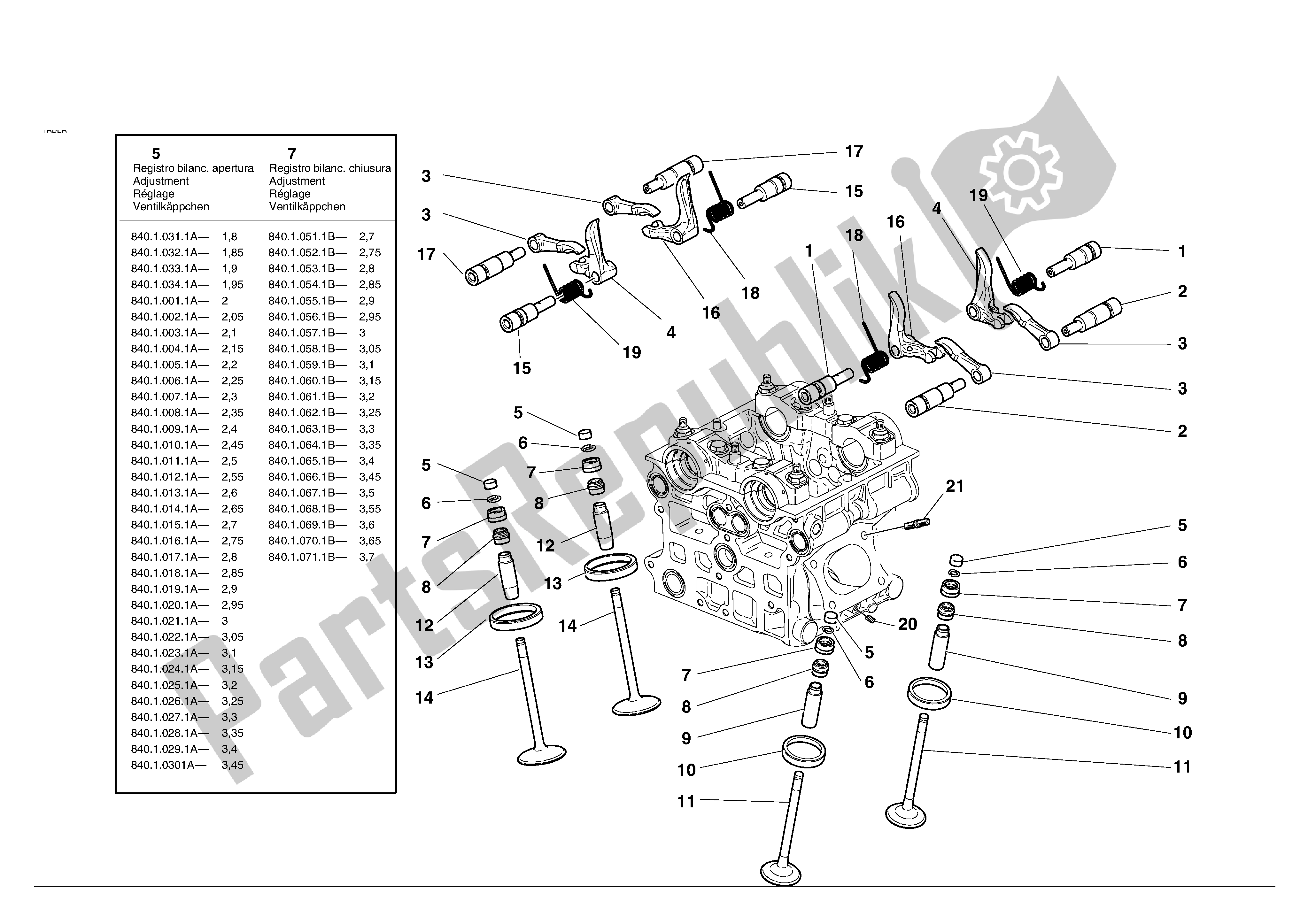 Tutte le parti per il Testa: Tempismo del Ducati 998S 2002