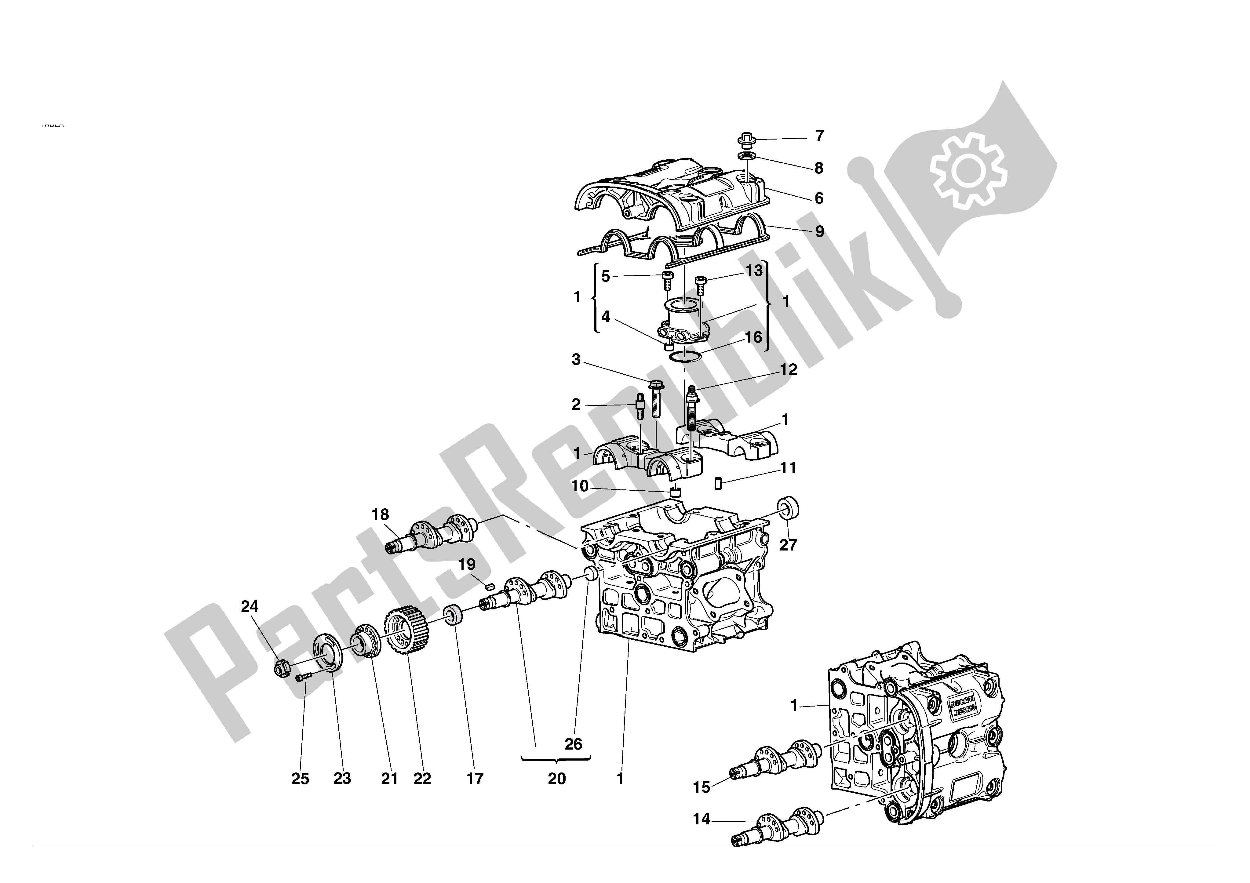 Tutte le parti per il Testa del Ducati 998S 2002