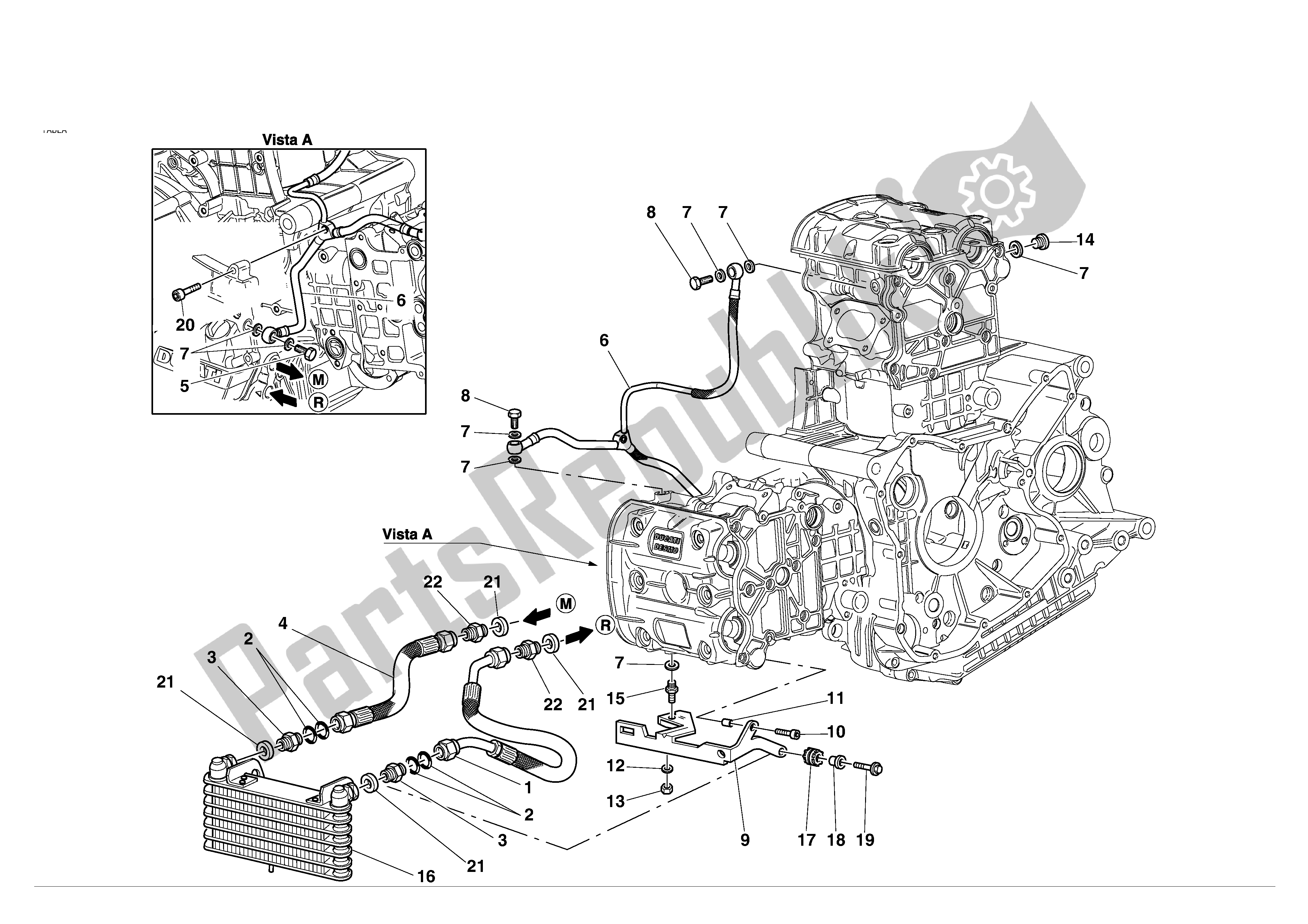 Tutte le parti per il Radiatore Dell'olio del Ducati 998S 2002