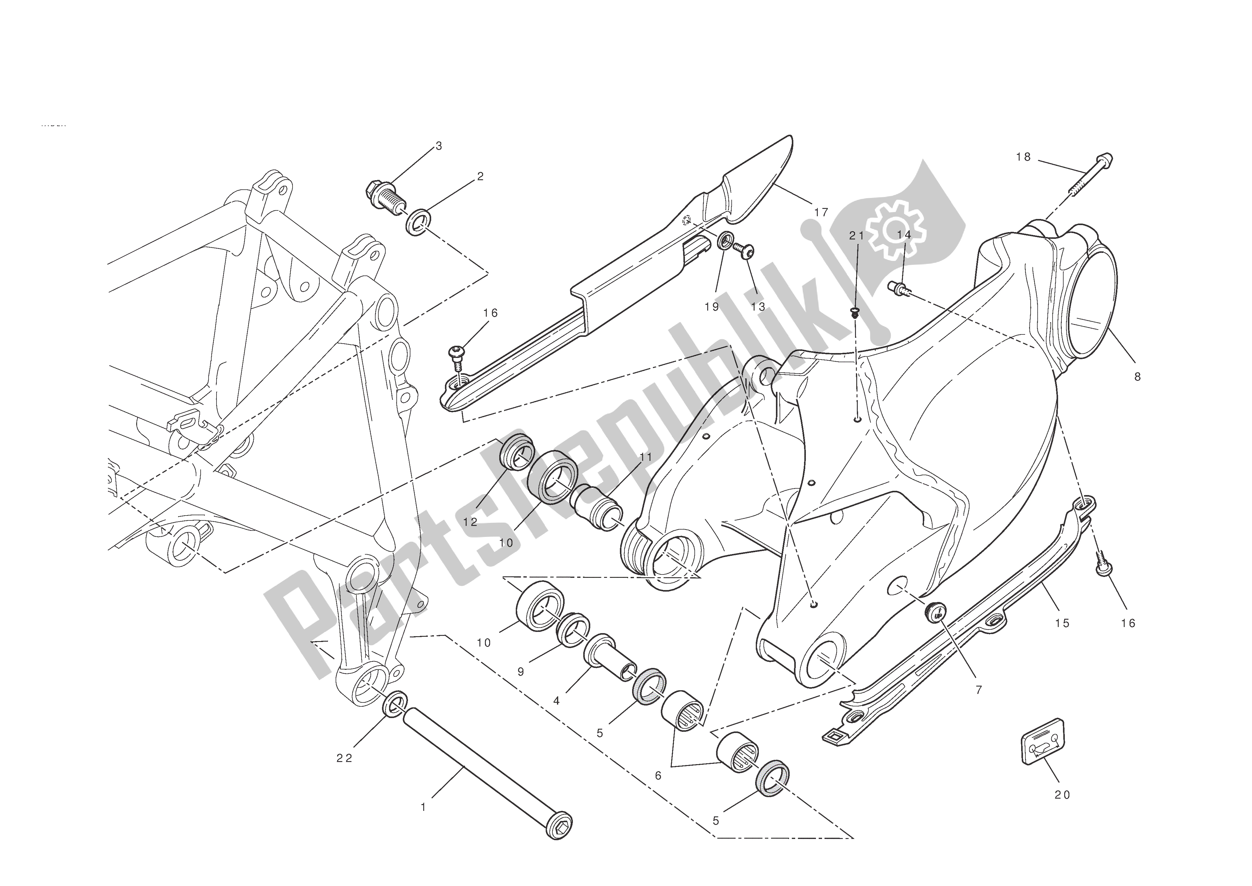 Todas las partes para Basculante de Ducati 1198 2011