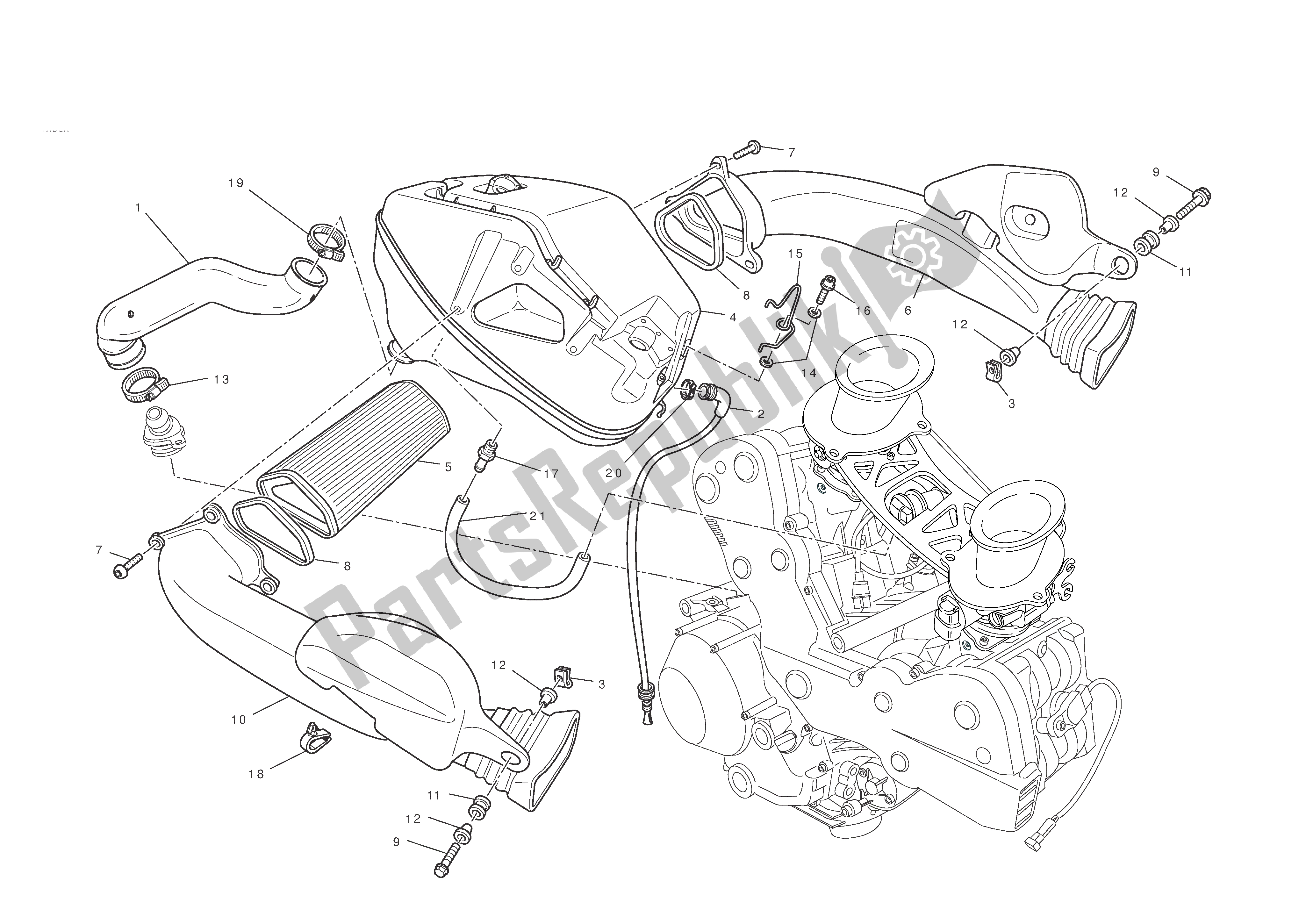 Todas las partes para Toma De Aire - Respiradero De Aceite de Ducati 1198 2011