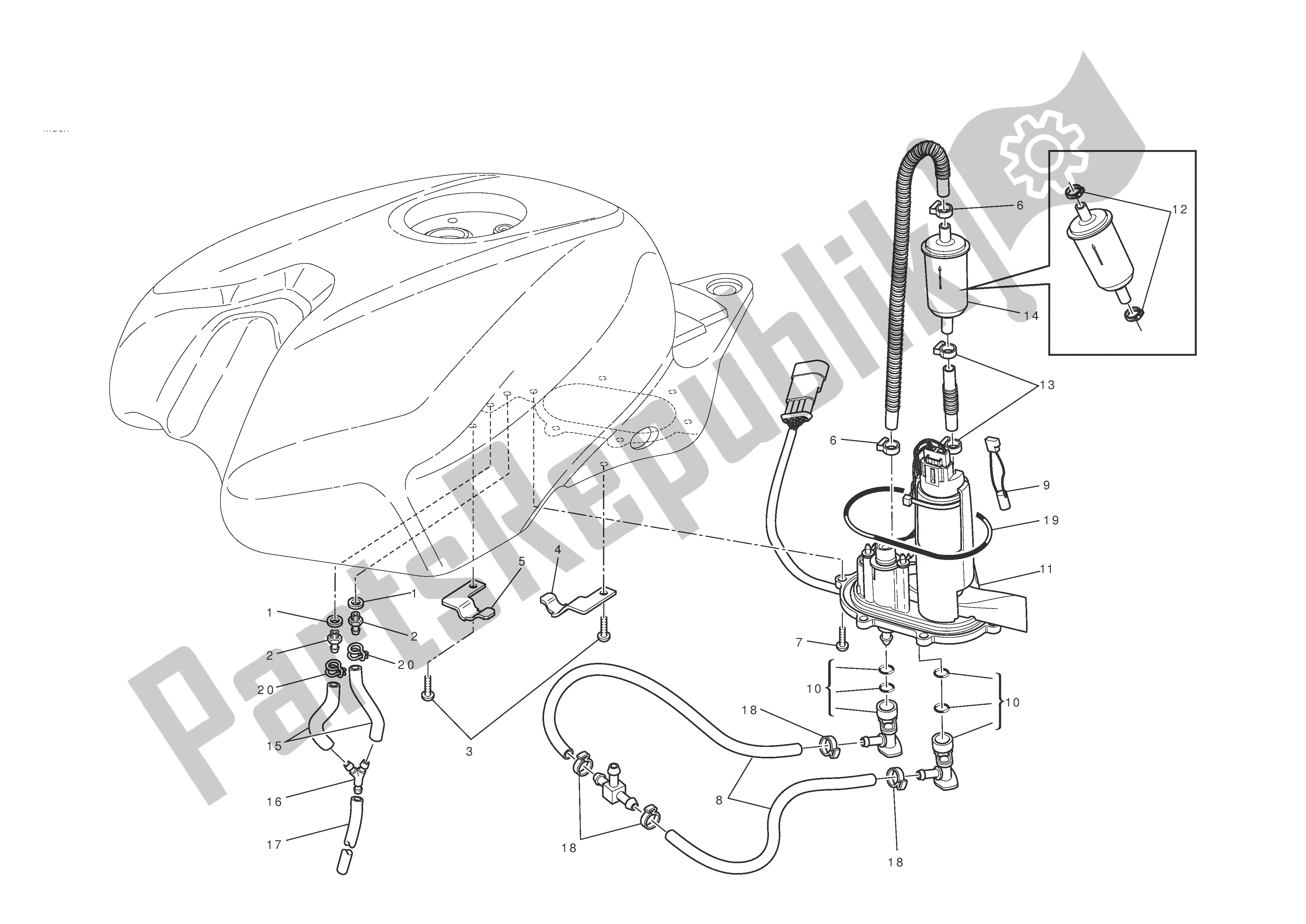Todas las partes para Sistema De Combustible de Ducati 1198 2011