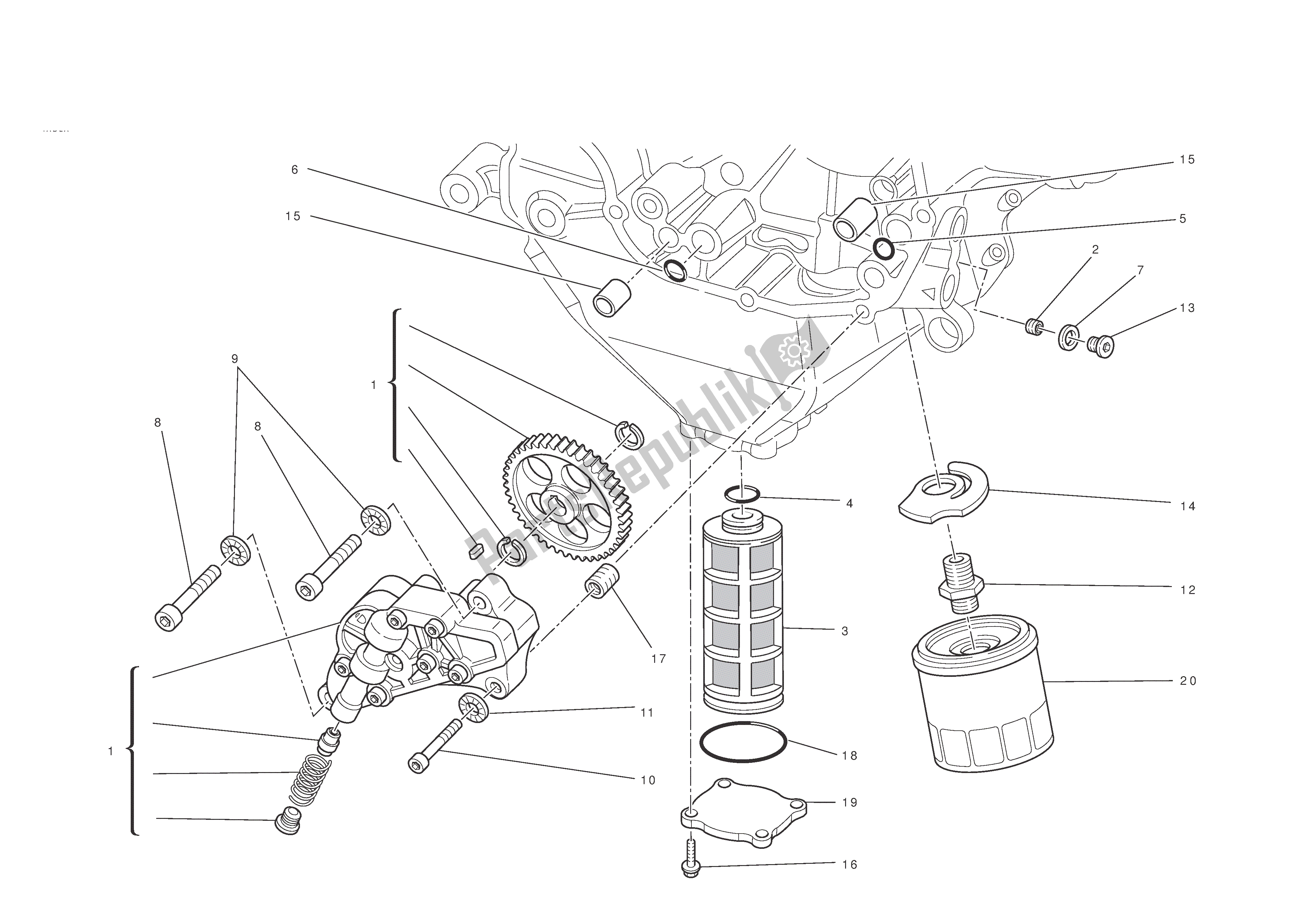 Alle onderdelen voor de Filters En Oliepomp van de Ducati 1198 2011