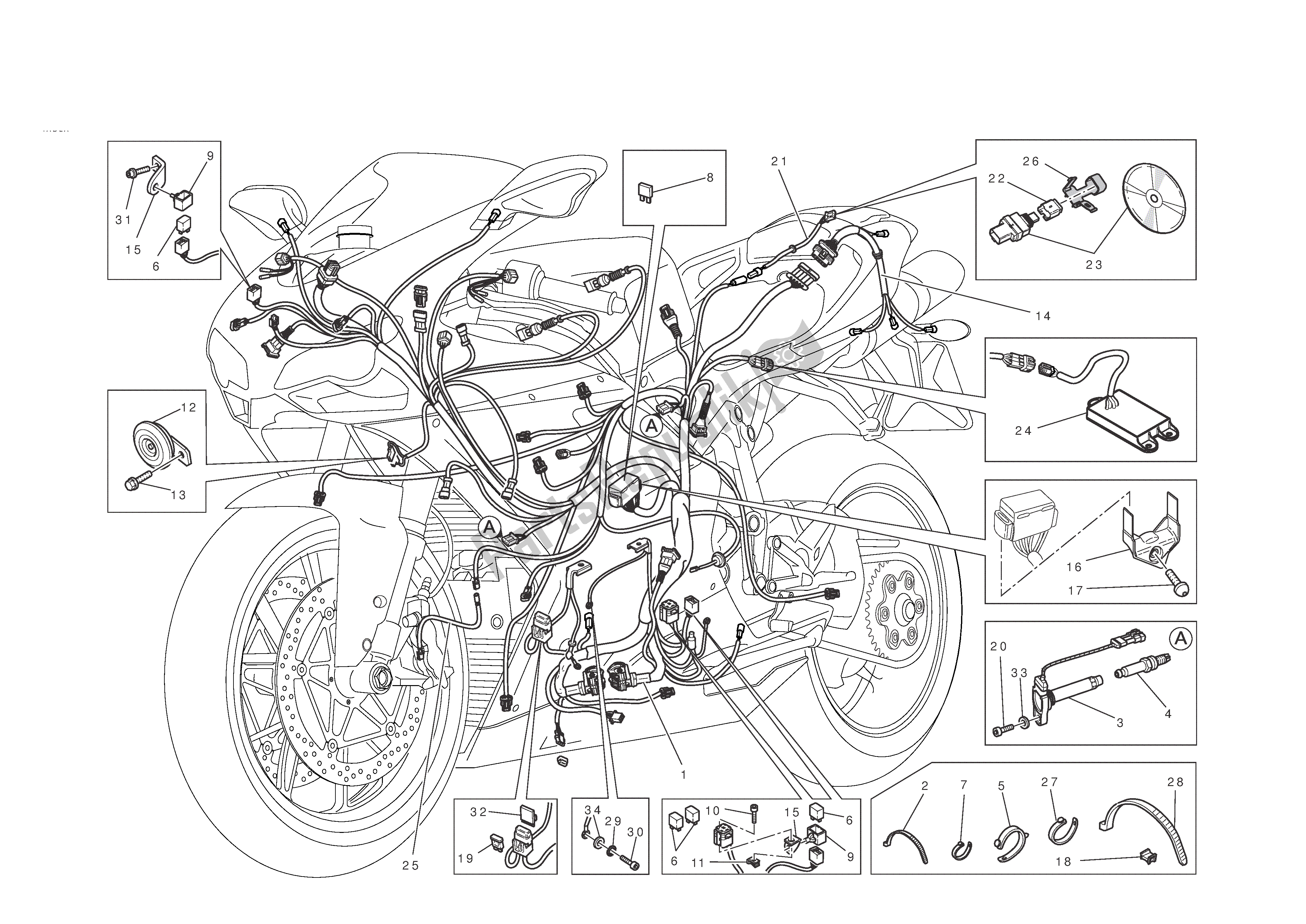 Todas las partes para Sistema Eléctrico de Ducati 1198 2011