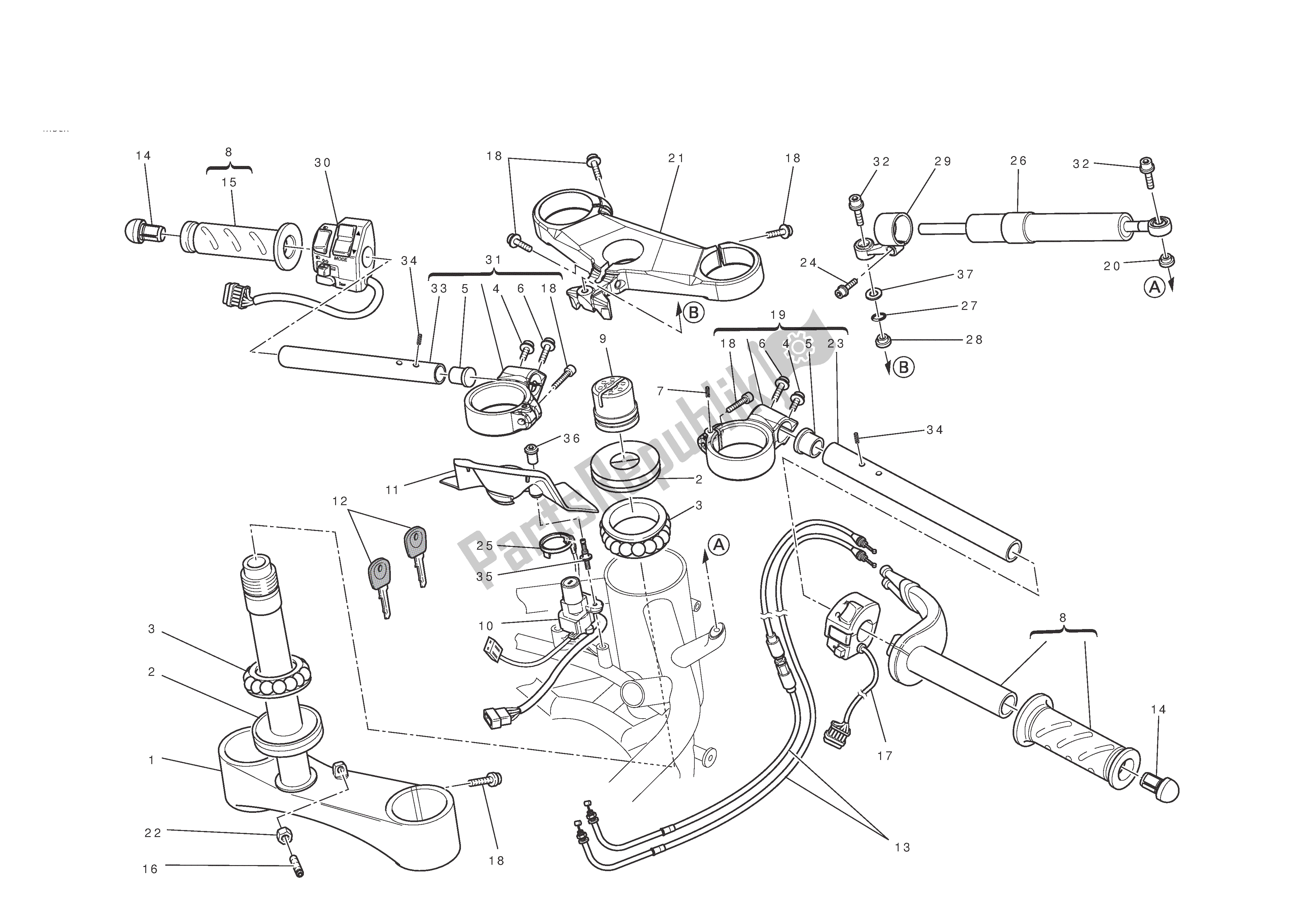 Todas las partes para Manillar-amortiguador de Ducati 1198 2011