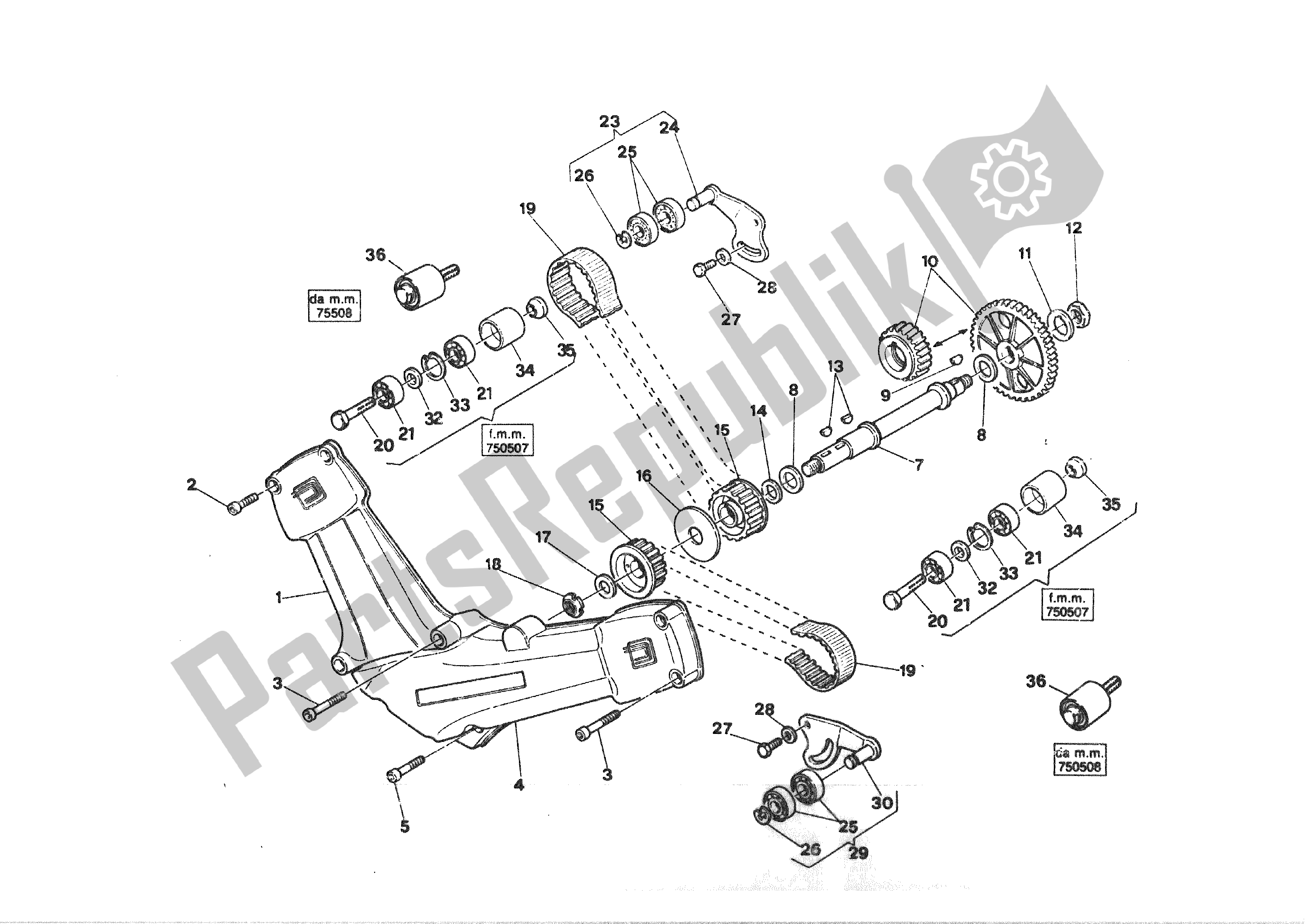 All parts for the 750spartscatalogue_20 of the Ducati 750S 1989 - 1990