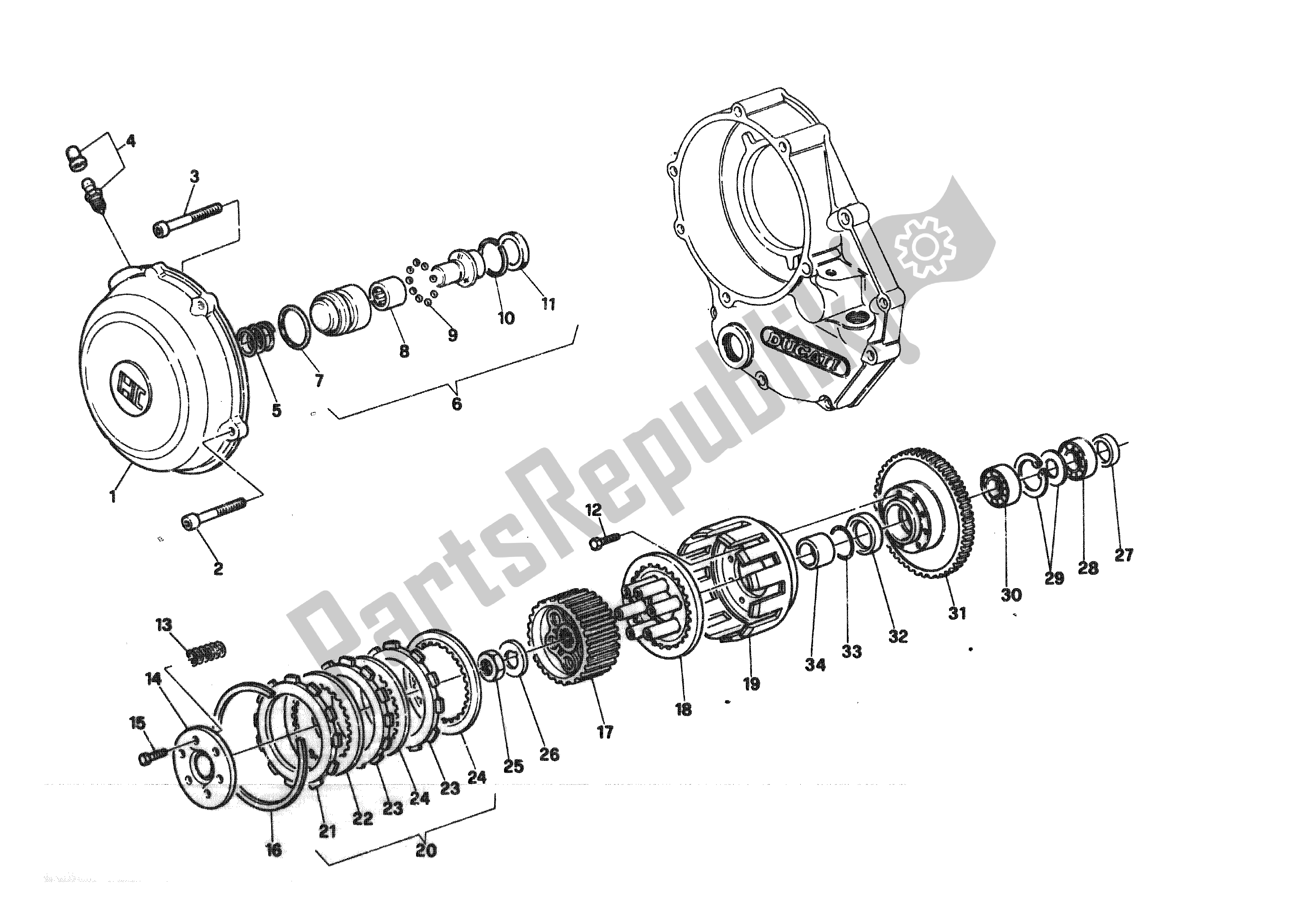 Tutte le parti per il Frizione del Ducati 750 Sport 1988