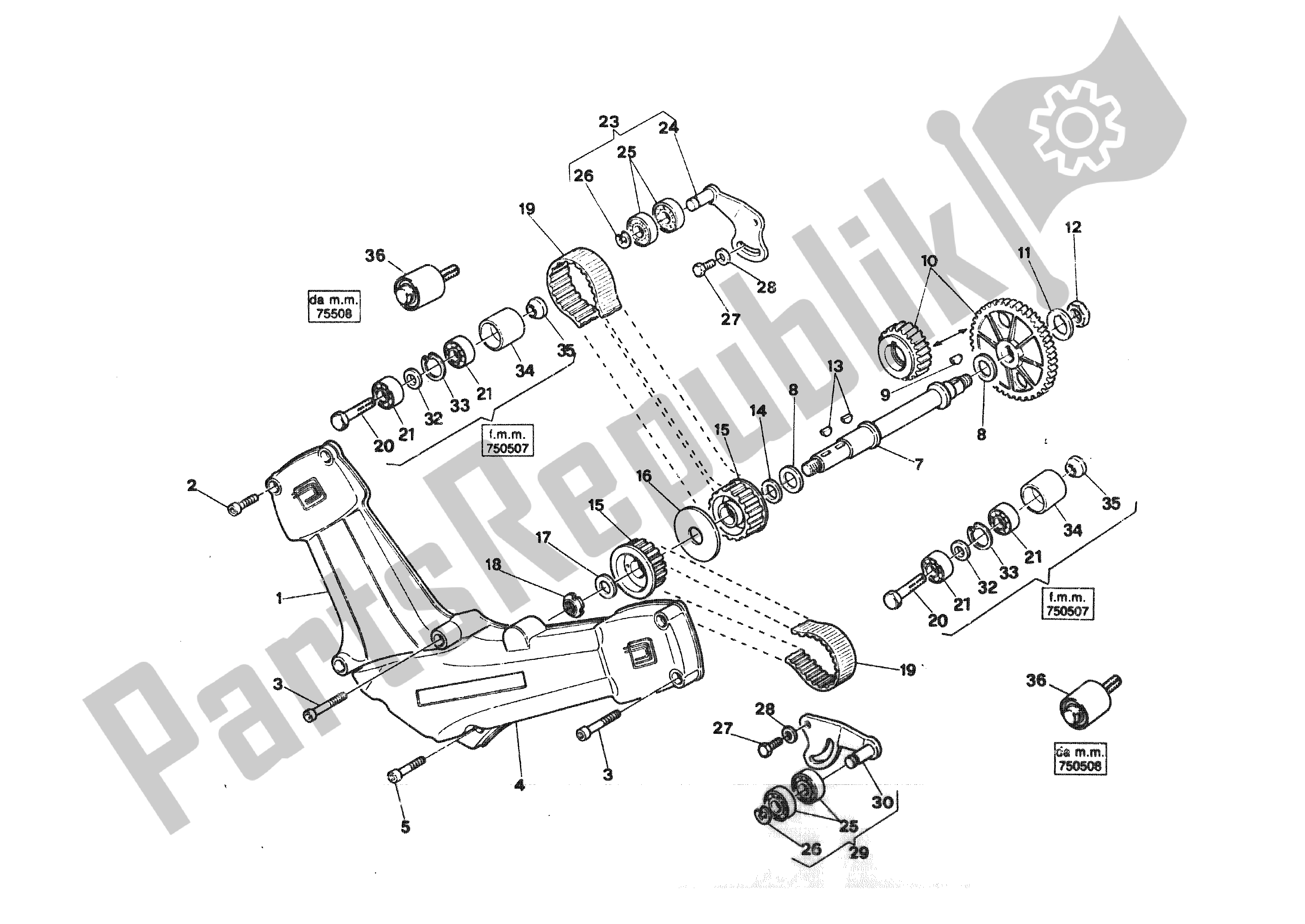 Tutte le parti per il Sincronizzazione del Ducati 750 Sport 1988