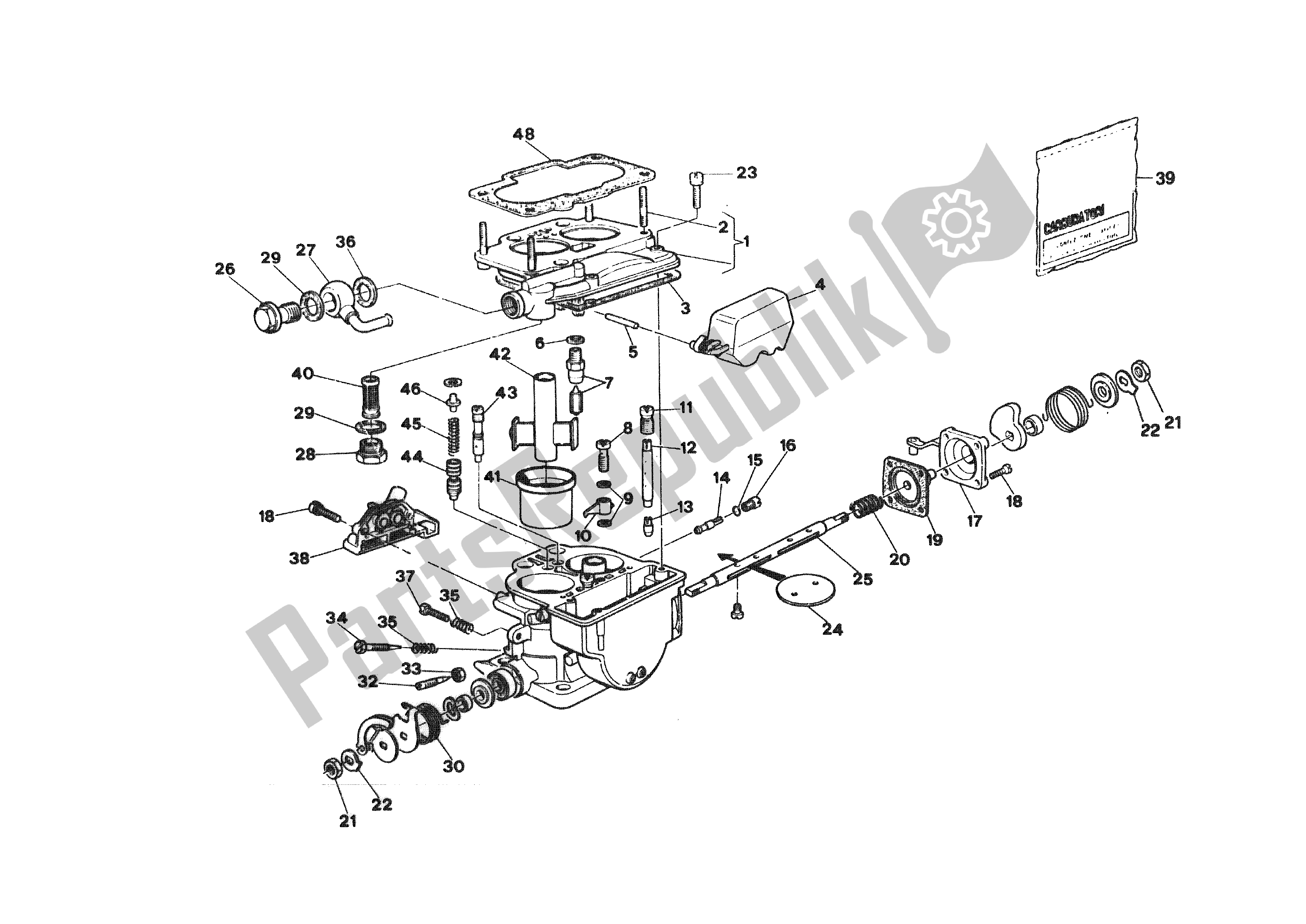 Tutte le parti per il Carburatore del Ducati 750 Sport 1988