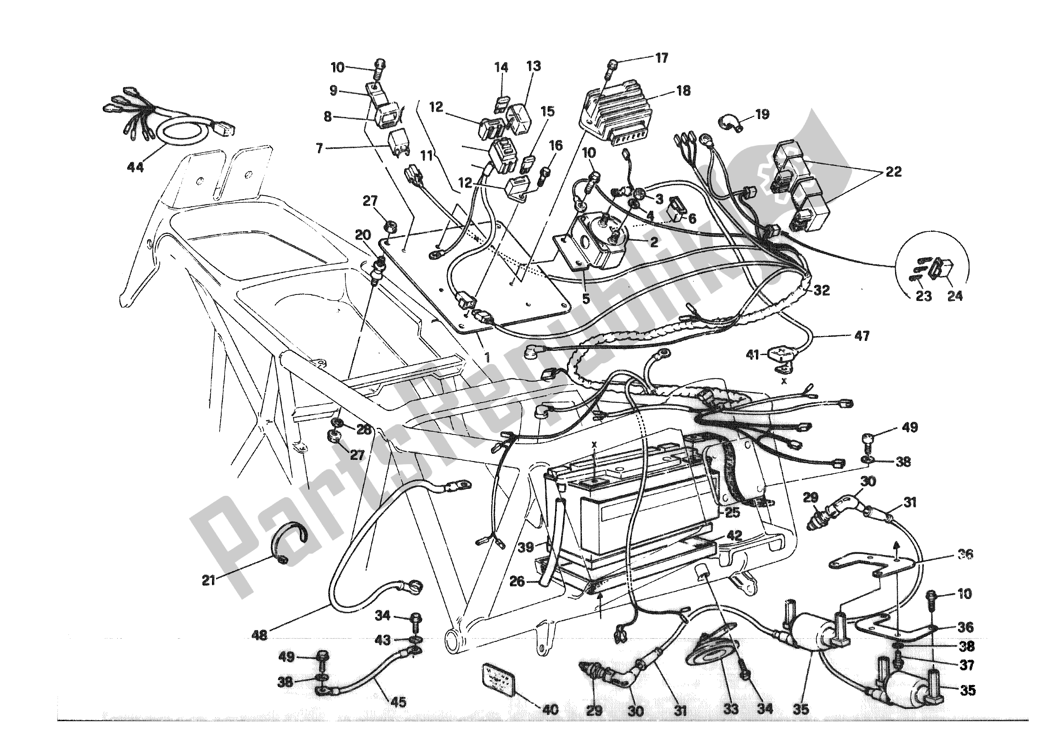 Todas as partes de Sistema Elétrico do Ducati 750 Sport 1988