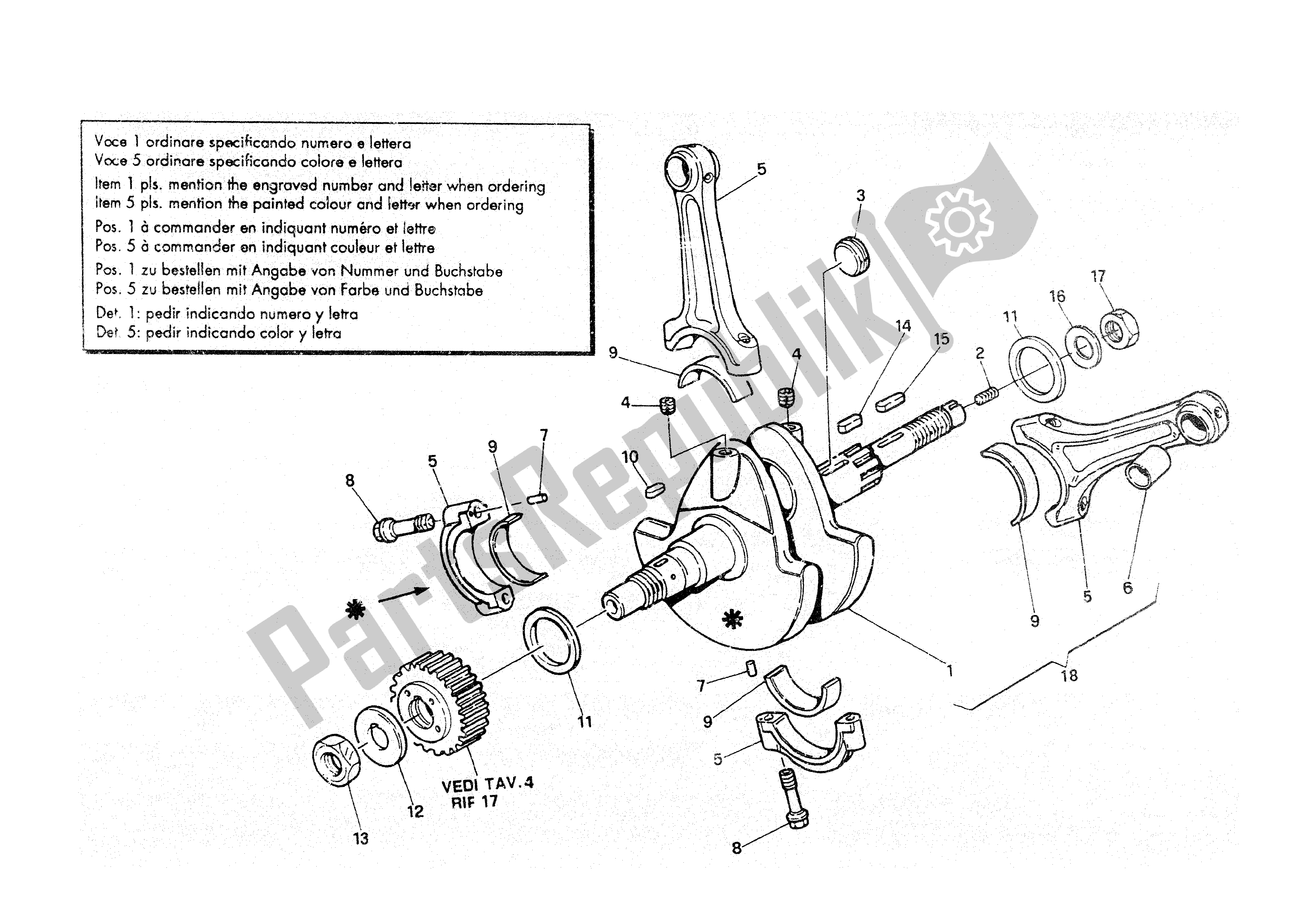 Tutte le parti per il Albero A Gomiti del Ducati Paso 907 I. E. 1991 - 1993