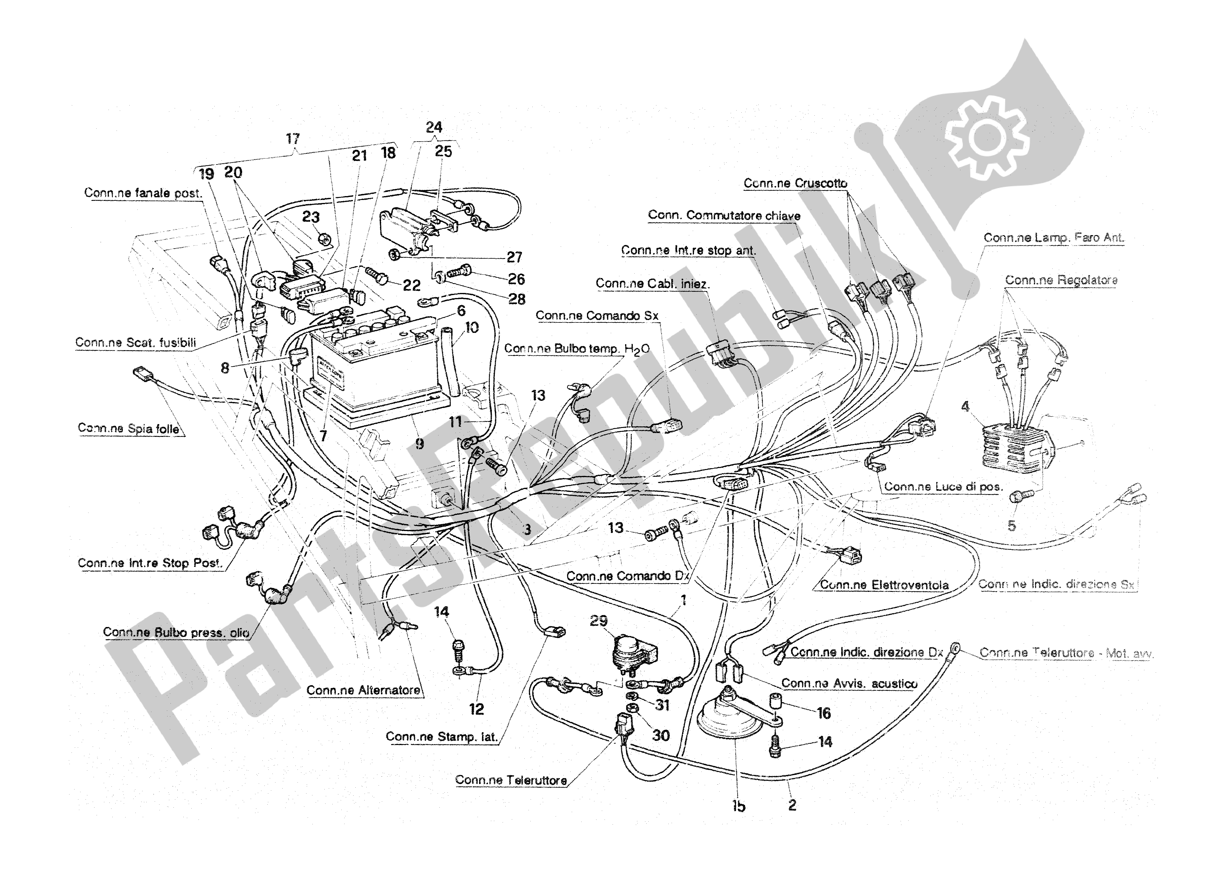 Tutte le parti per il Sistema Elettrico del Ducati Paso 907 I. E. 1991 - 1993