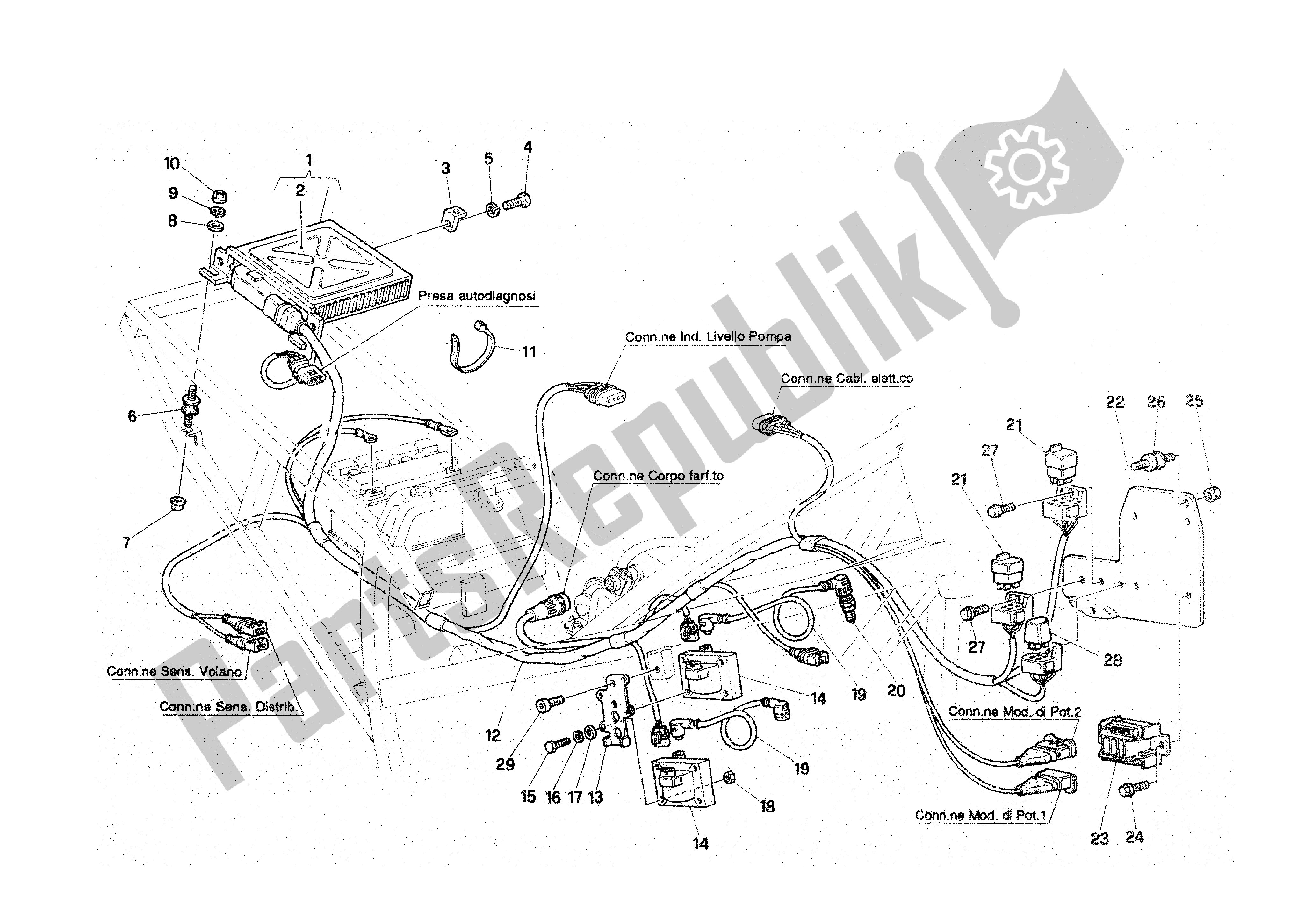 Todas as partes de Injeção Eletrônica do Ducati Paso 907 I. E. 1991 - 1993