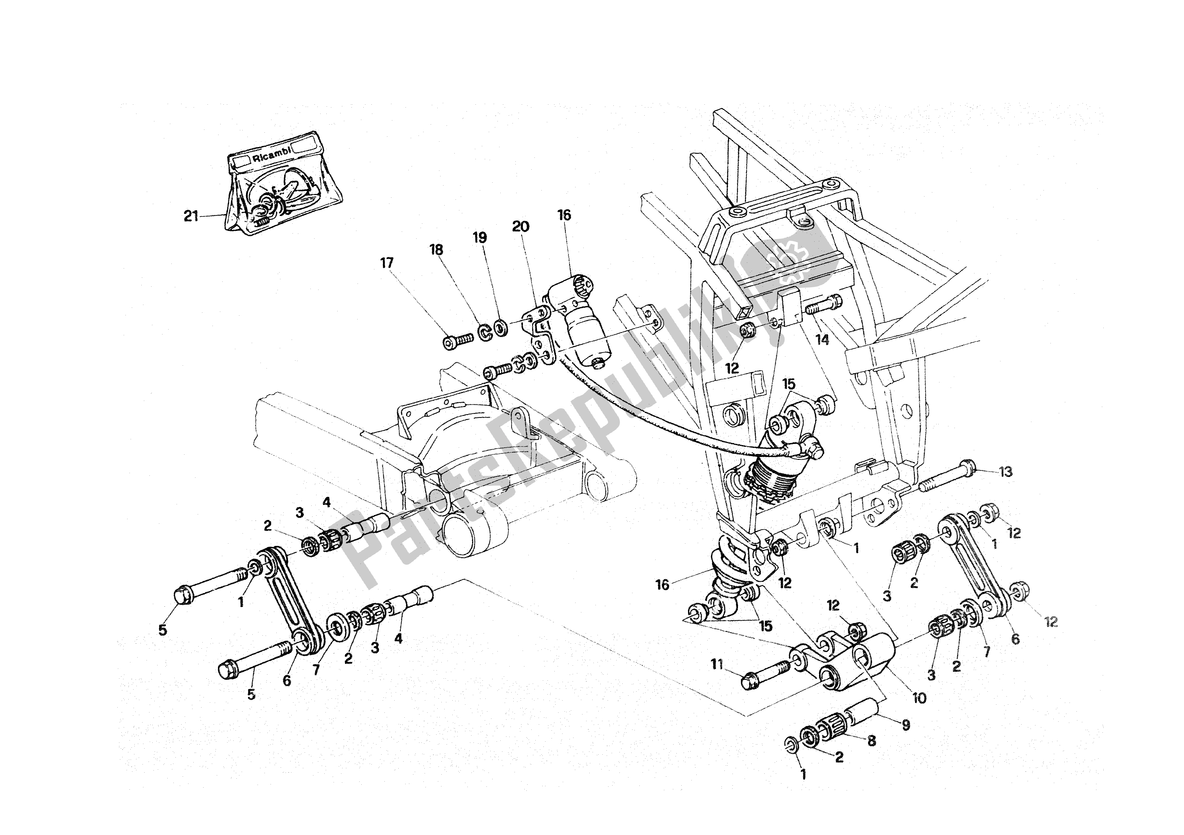 Tutte le parti per il Sospensione Post del Ducati Paso 907 I. E. 1991 - 1993