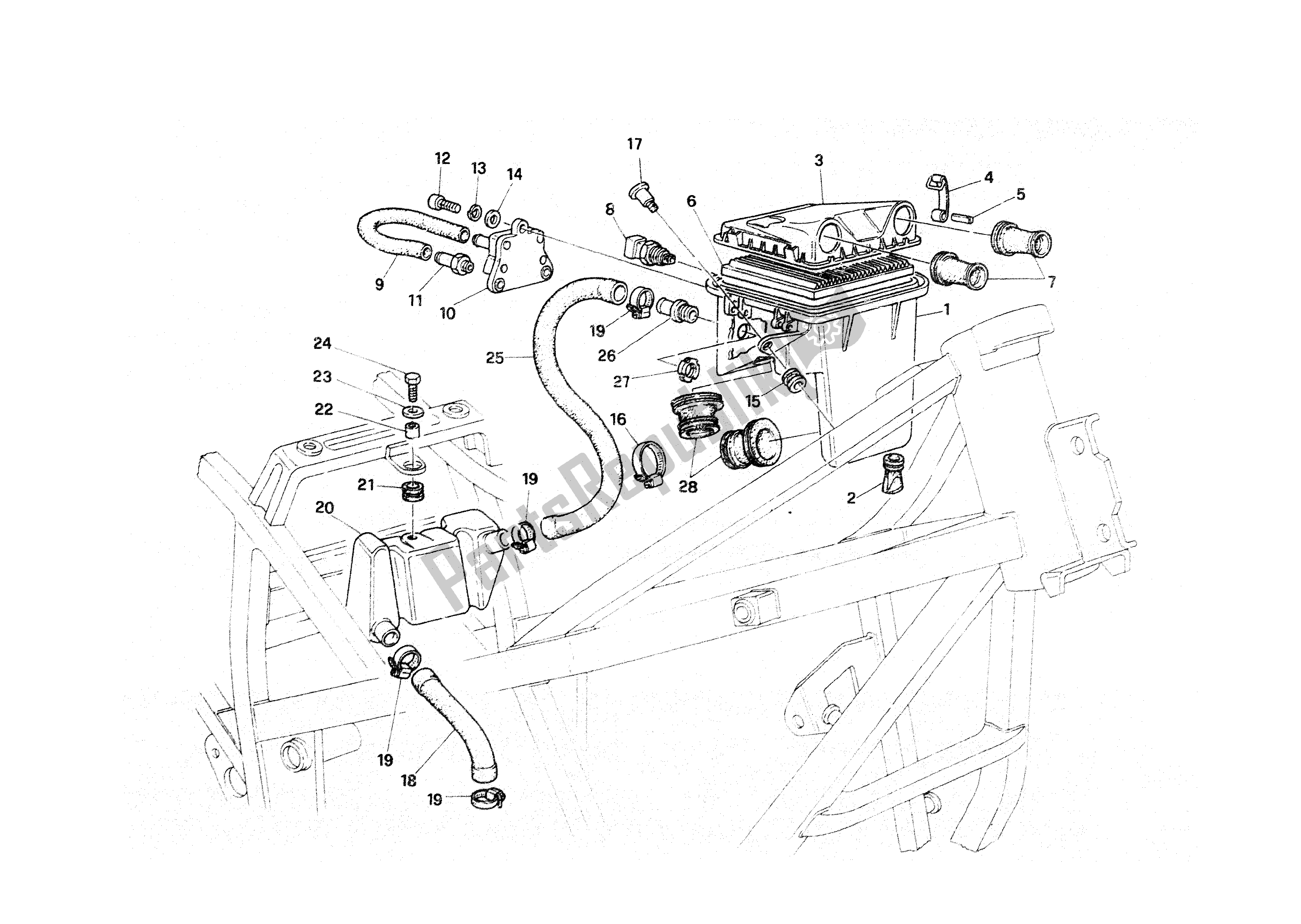 Tutte le parti per il Aspirazione Aria - Sfiato Olio del Ducati Paso 907 I. E. 1991 - 1993