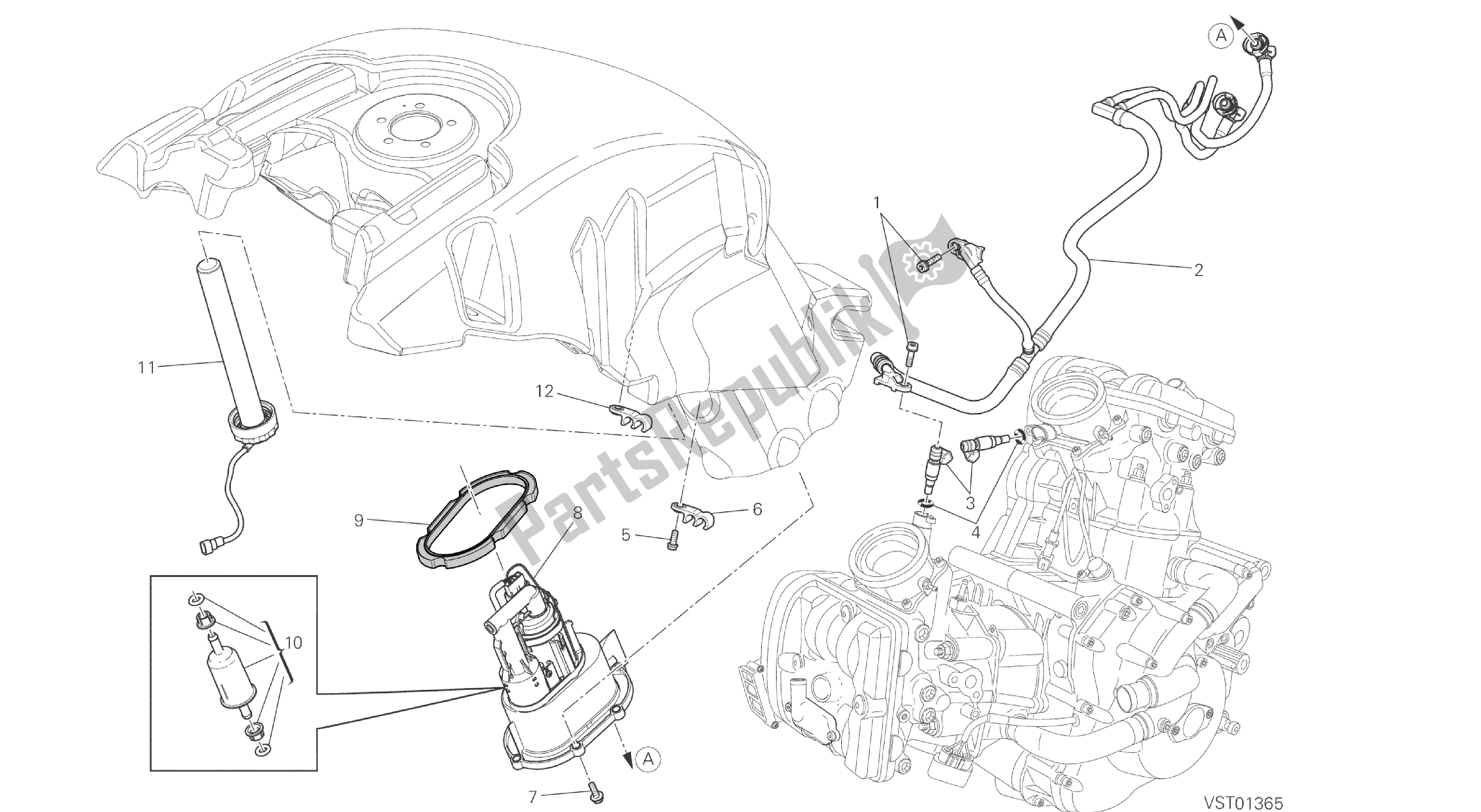Todas las partes para Dibujo 32a - Marco De Grupo De Bomba De Combustible [mod: Dvl] de Ducati Diavel 1200 2016