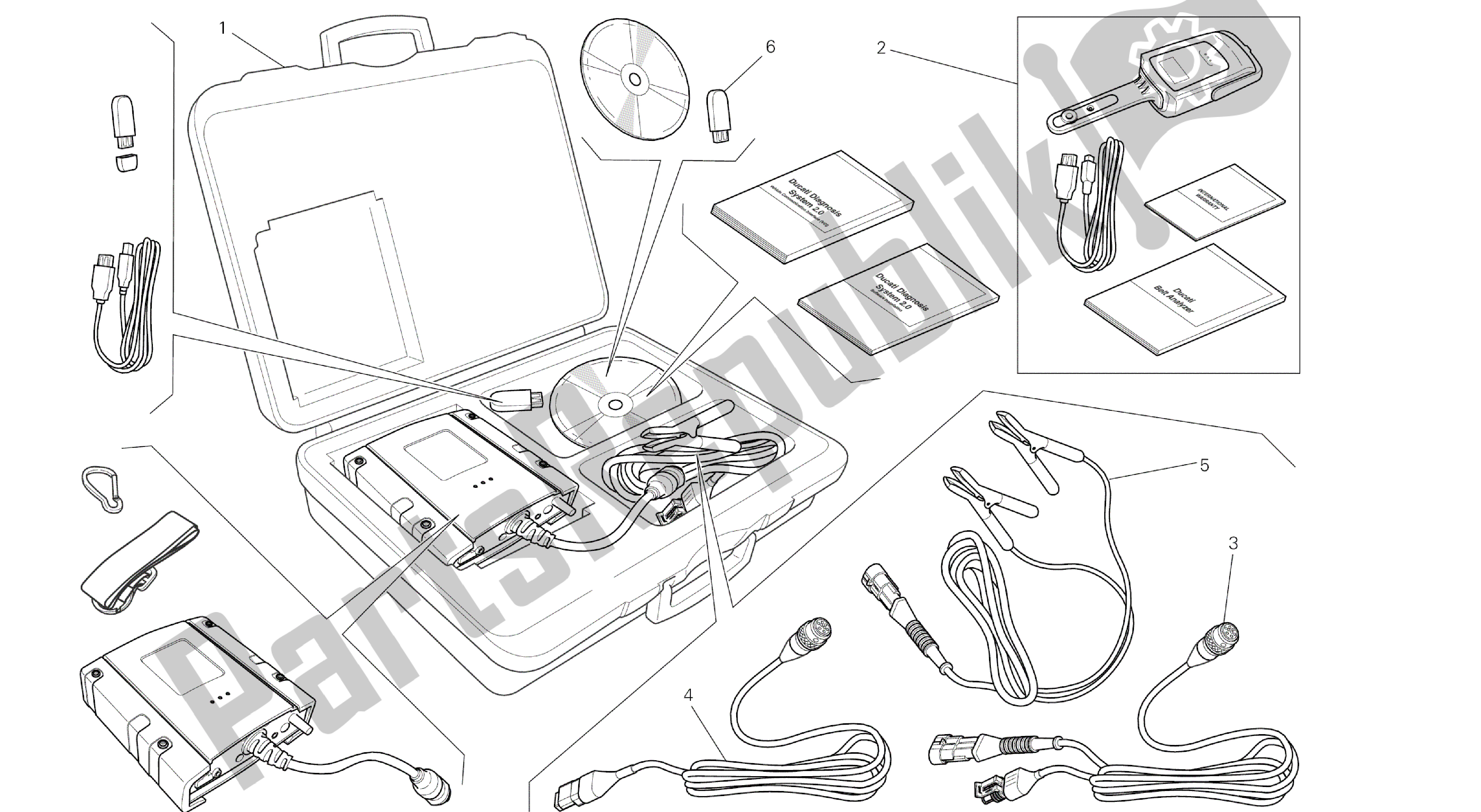 Todas las partes para Dibujo 01c - Herramientas De Grupo Dds (2) Tester [mod: Dvl] de Ducati Diavel 1200 2016