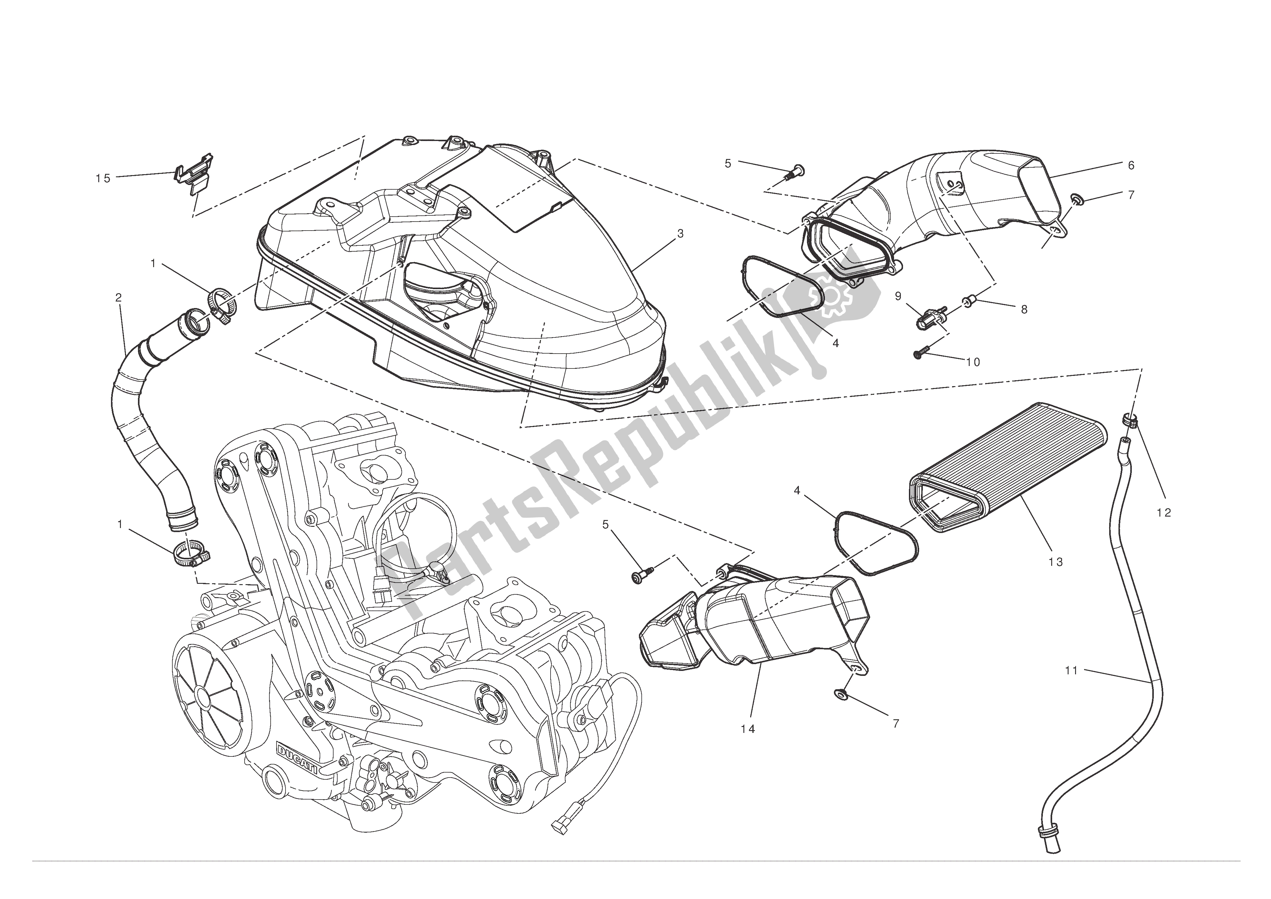 Todas las partes para Toma De Aire - Respiradero De Aceite de Ducati Diavel 1200 2012