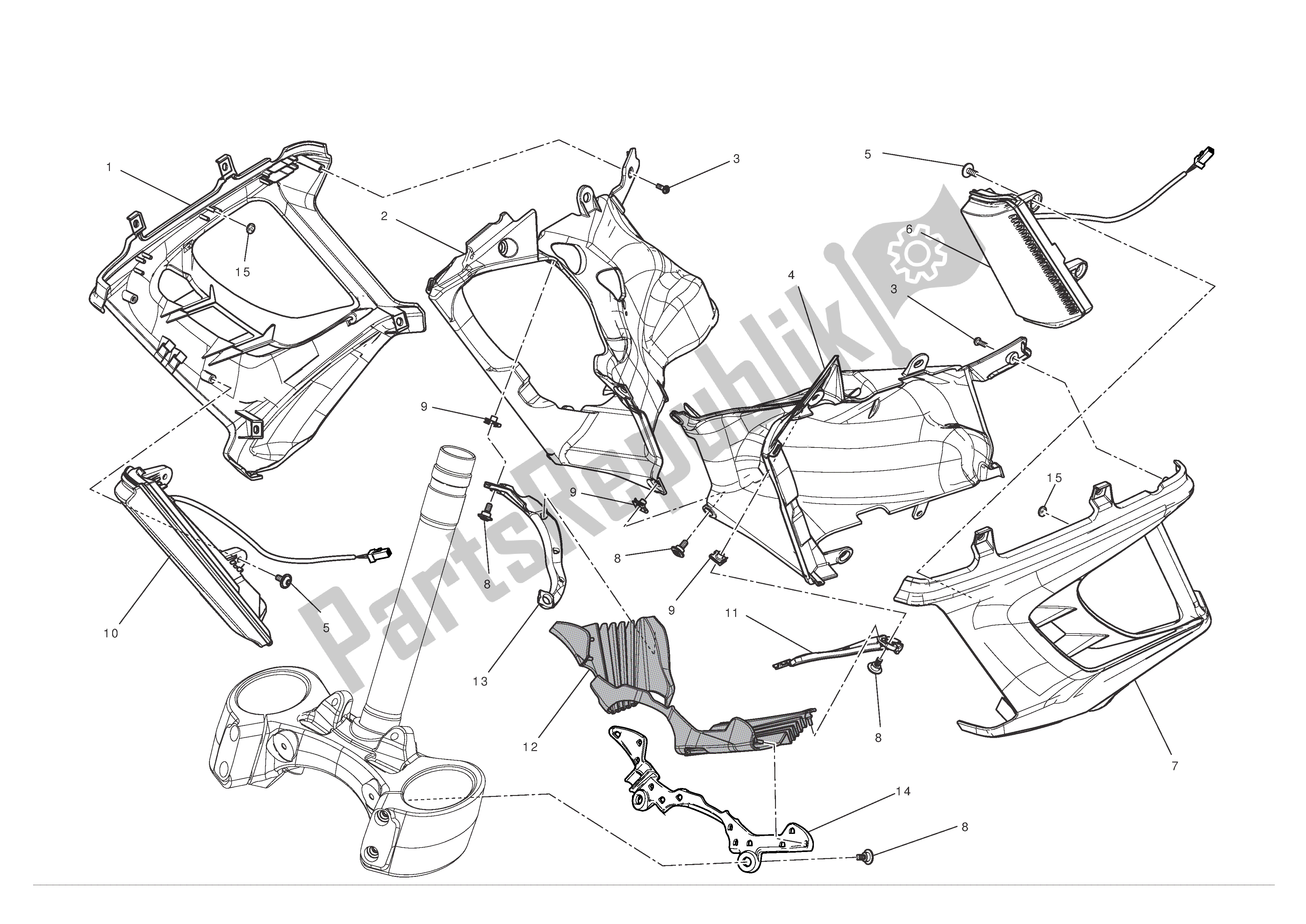 Todas las partes para Medio Carenado de Ducati Diavel 1200 2012