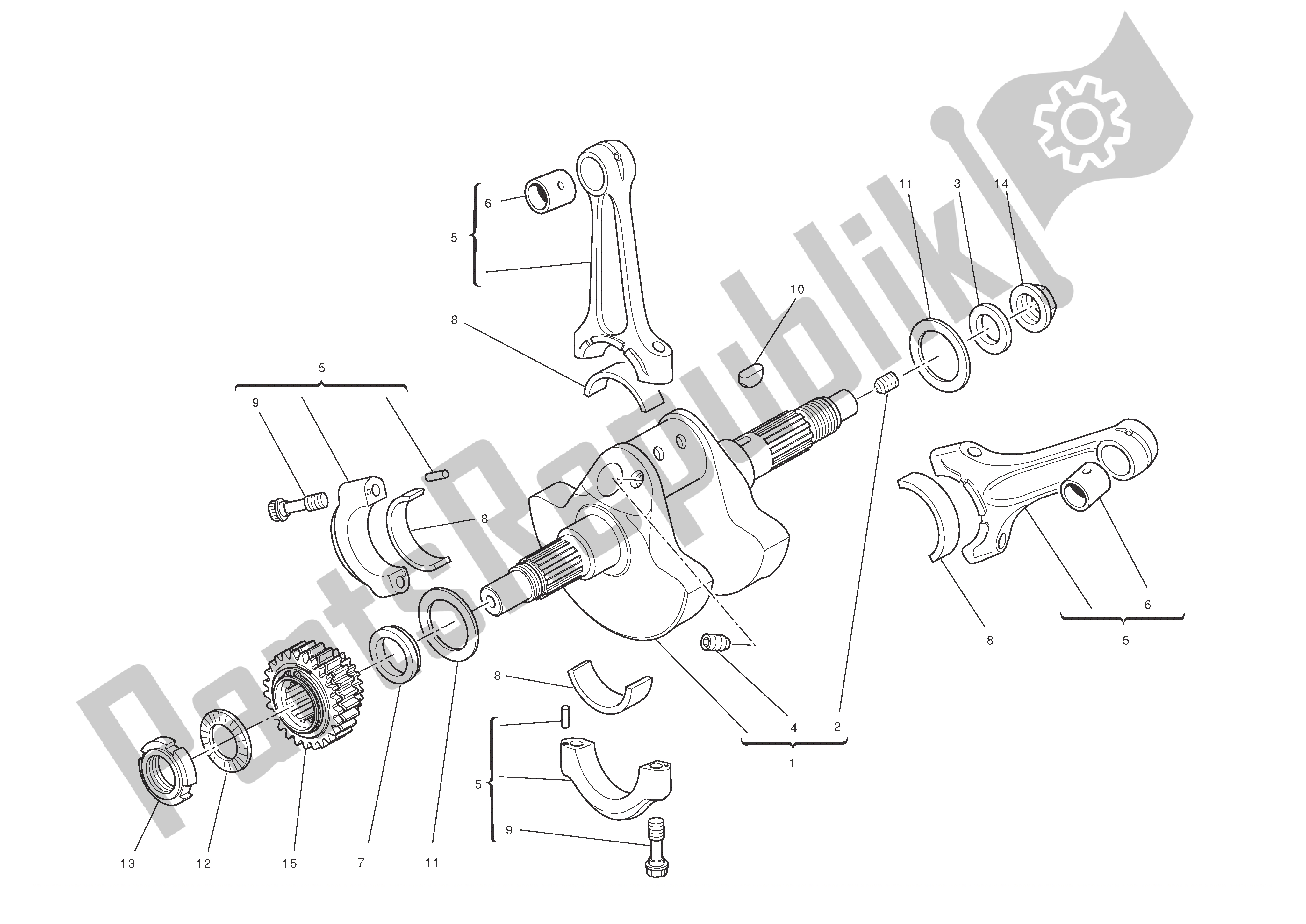 Alle onderdelen voor de Drijfstangen van de Ducati Diavel 1200 2012