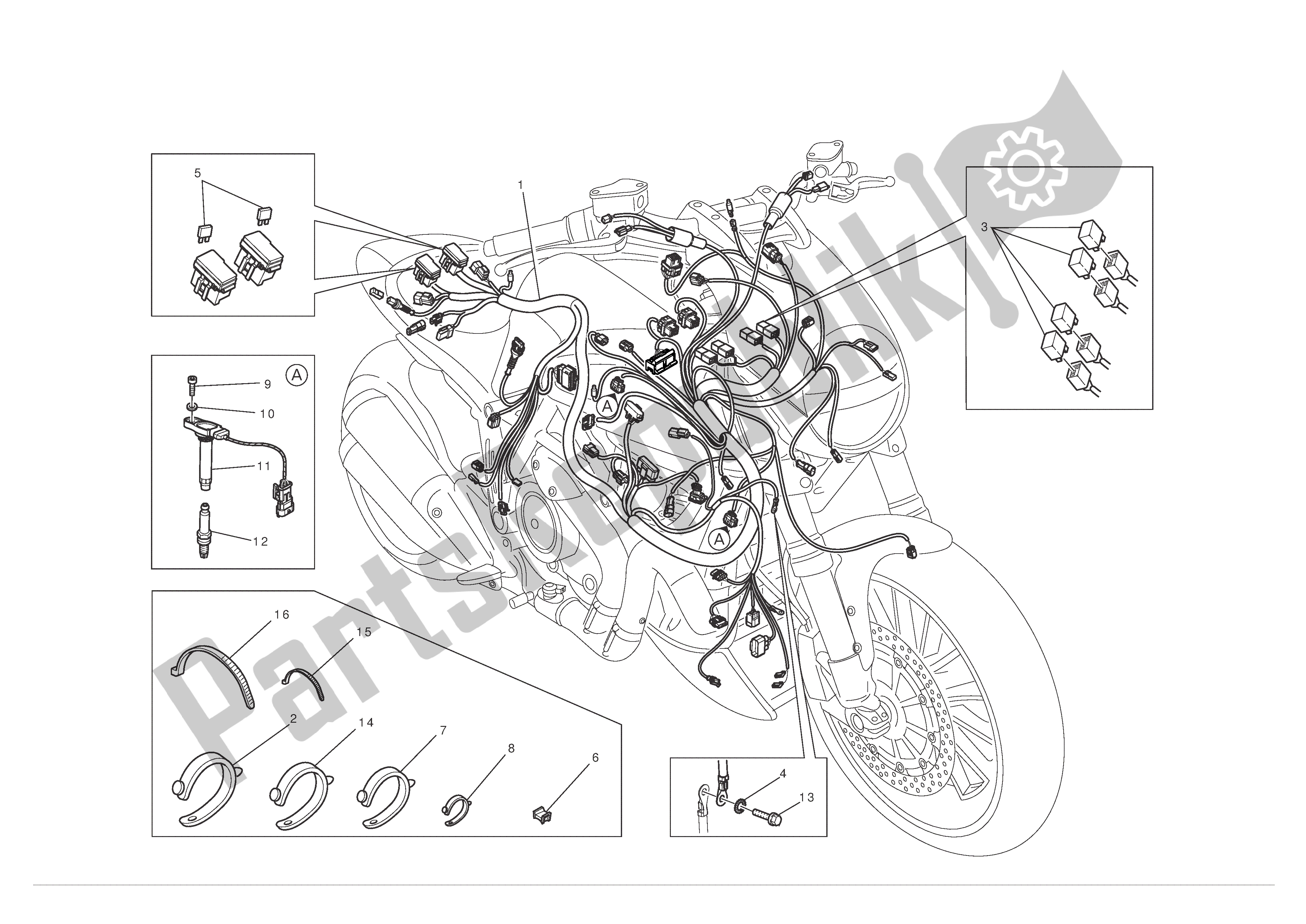 Alle onderdelen voor de Elektrisch Systeem van de Ducati Diavel 1200 2012