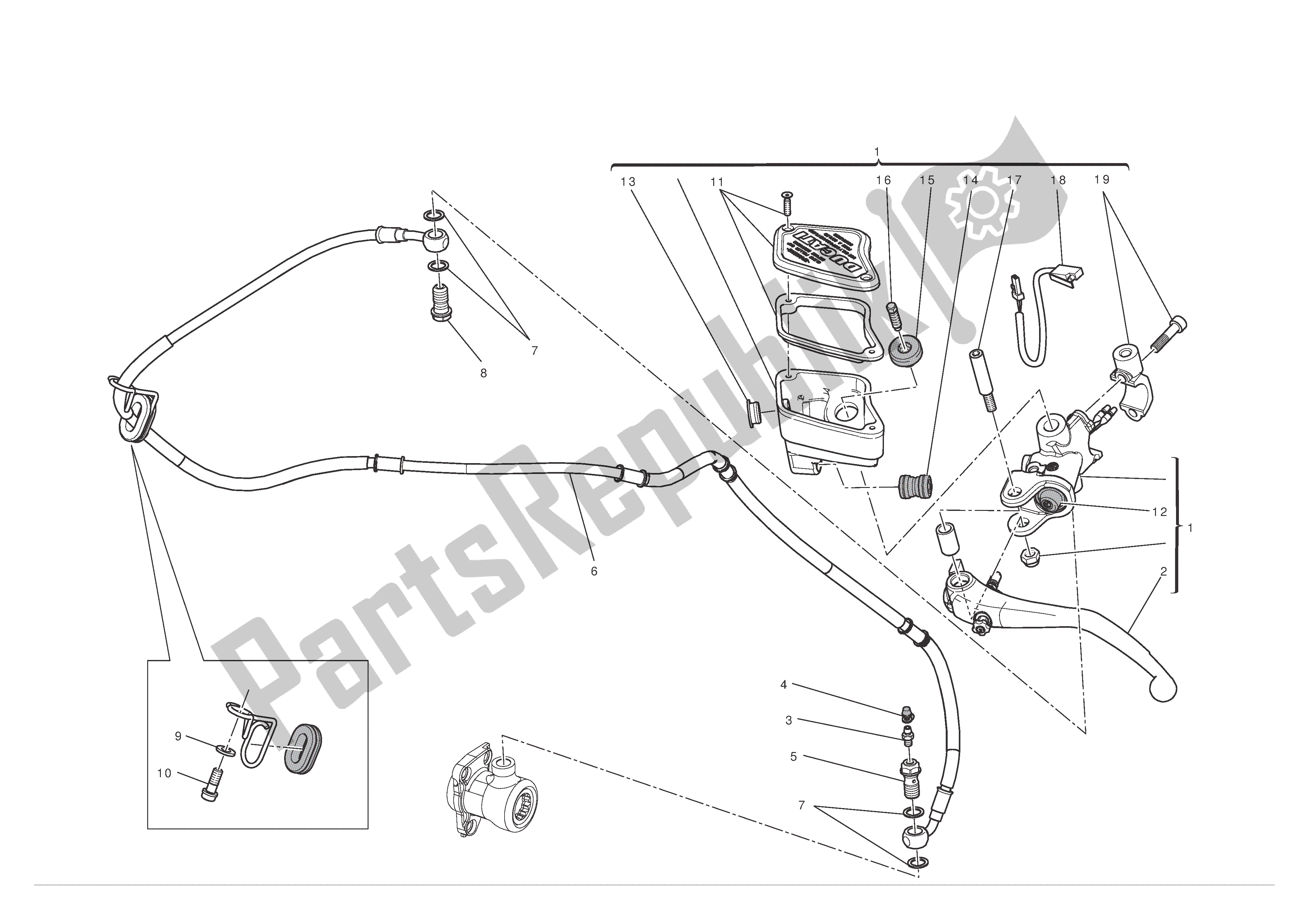 Tutte le parti per il Controllo Della Frizione del Ducati Diavel 1200 2012