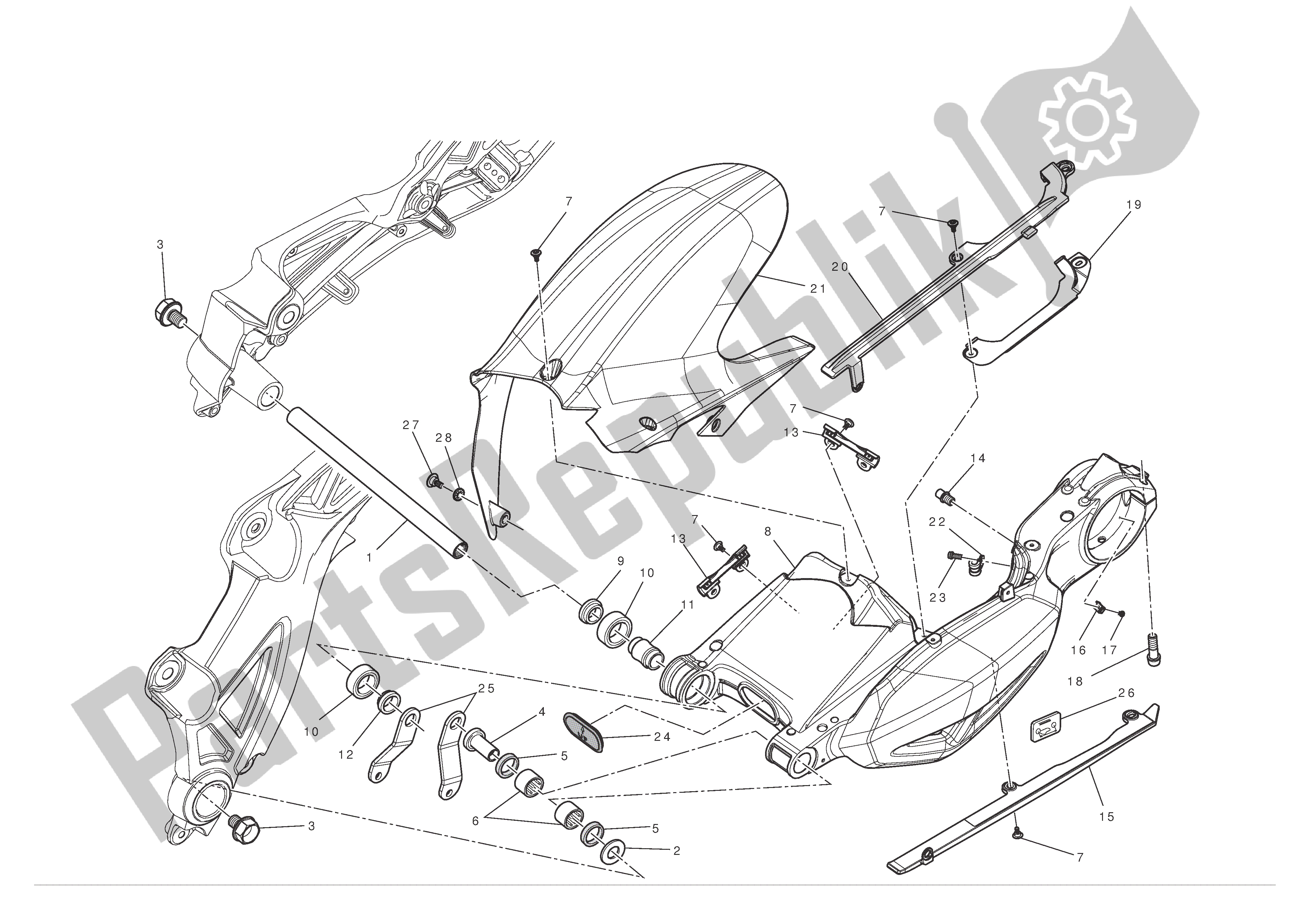 Tutte le parti per il Forcellone del Ducati Diavel 1200 2012